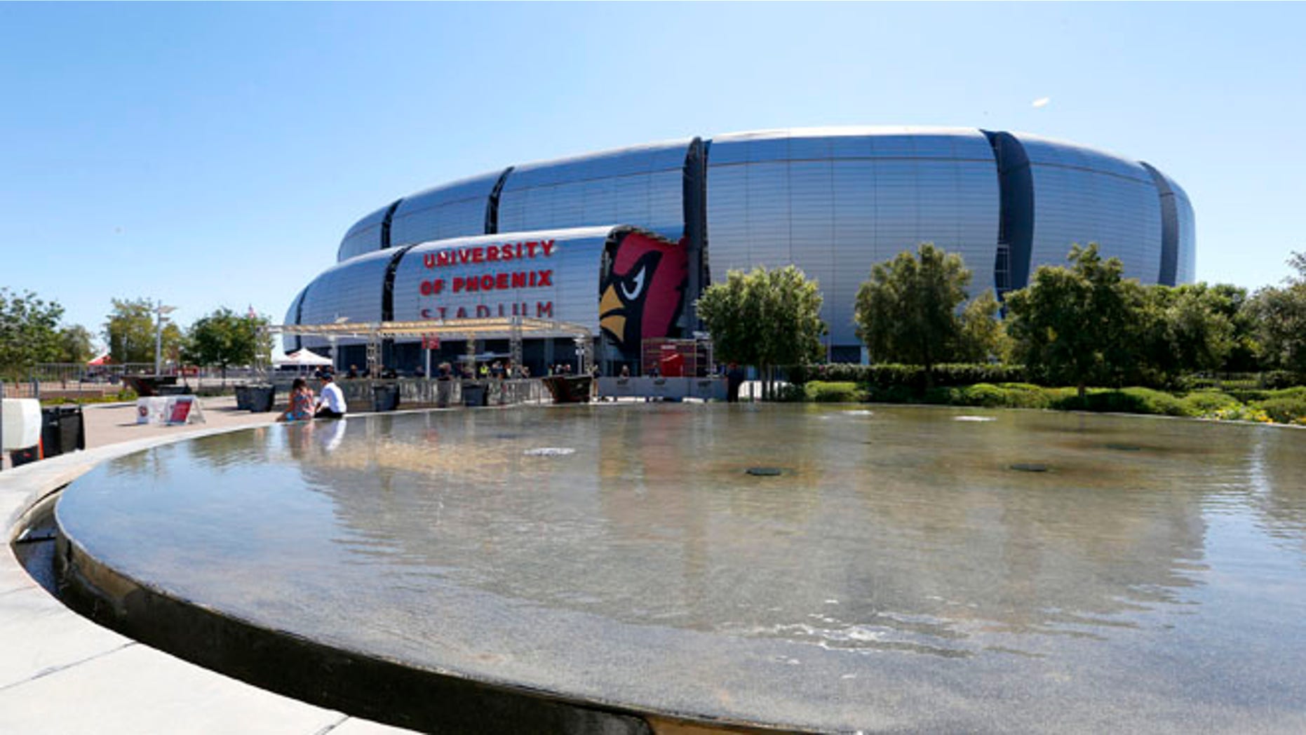 Sept. 15, 2013: file photo shows the outside of the University of Phoenix Stadium in Glendale, Ariz. The Super Bowl will be played here on Feb. 1. (AP)