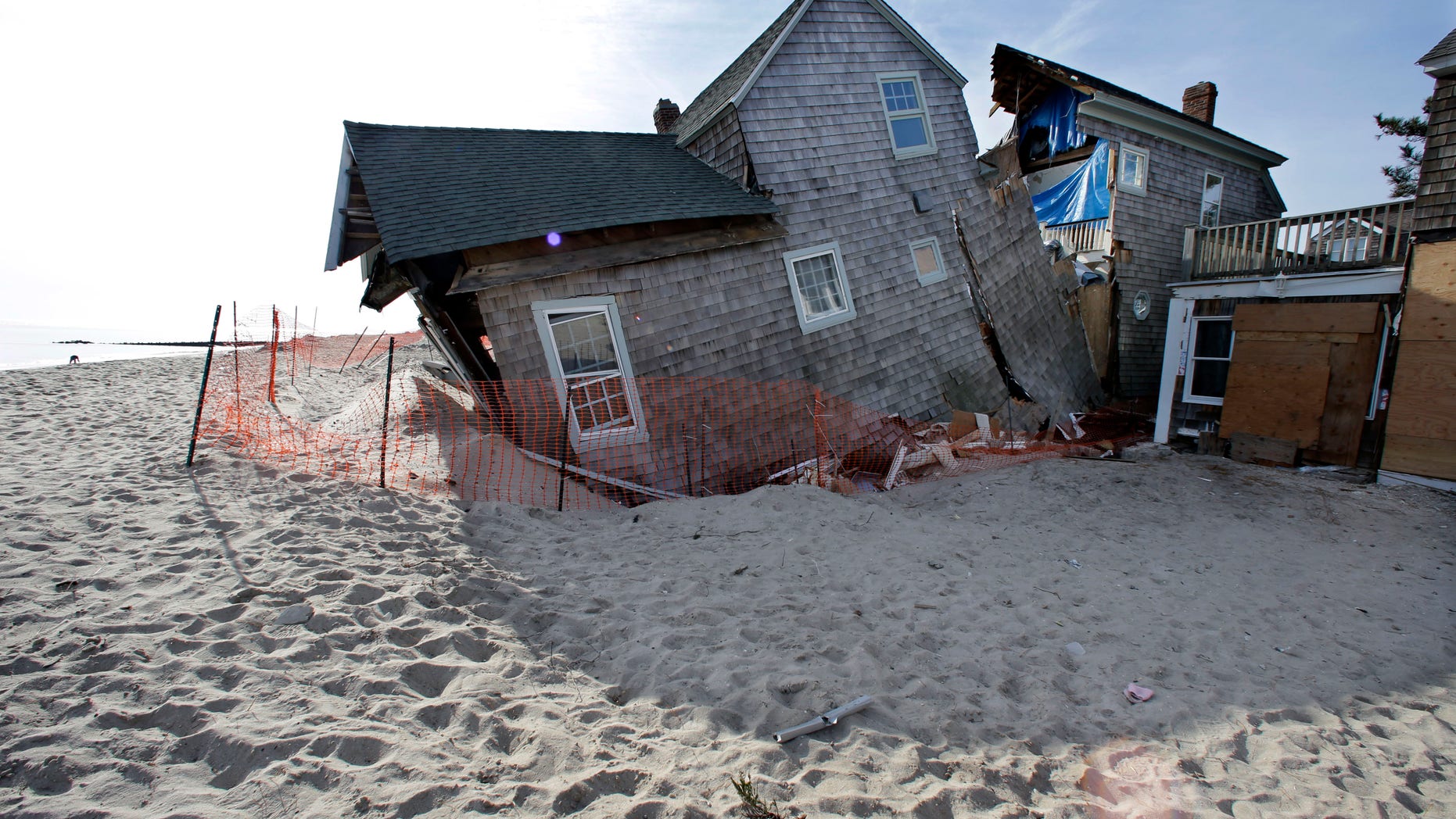 Jan. 3, 2013: File photo; a beach front home that was severely damaged by Superstorm Sandy rests in the sand in Bay Head, N.J.