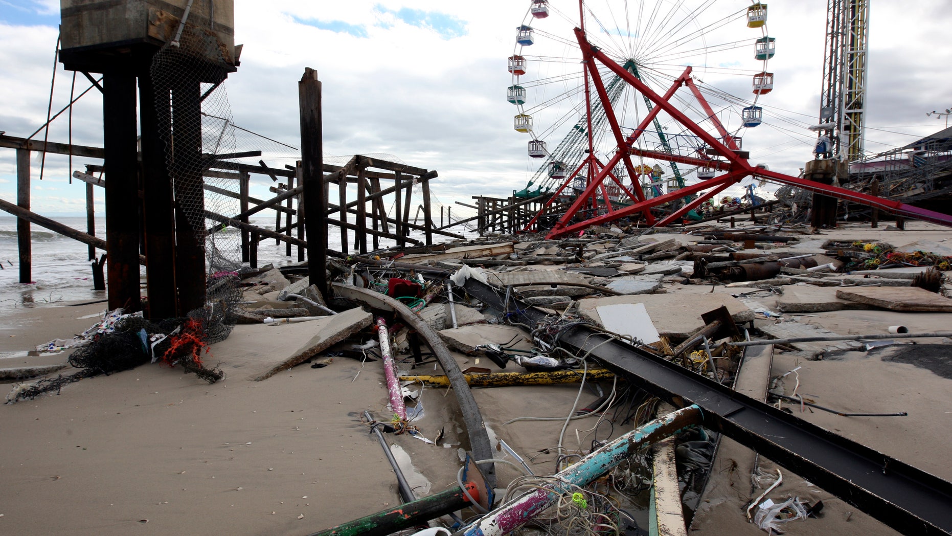 The Fun Town Pier in Seaside Heights has been heavily damaged by superstorm Sandy. Wednesday, Oct. 31, 2012. (Photo by David Gard/The Star-Ledger, POOL)
