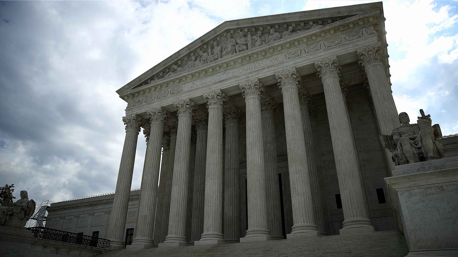 WASHINGTON, DC - MAY 23: The U.S. Supreme Court is shown as the court meets to issue decisions May 23, 2016 in Washington, DC. The court today sided in a 7-1 decision written by Chief Justice John Roberts with a Georgia inmate on death row in his appeal to the court citing efforts by prosecutors to exclude African Americans from a jury panel in the murder case. (Photo by Win McNamee/Getty Images)