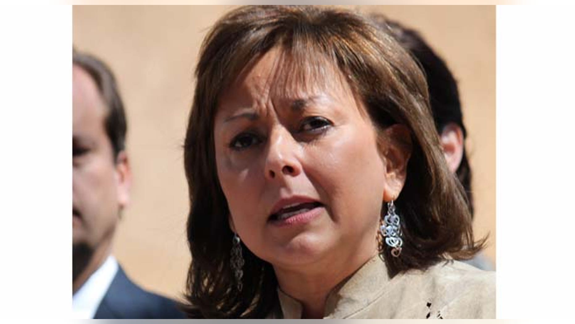 FILE - This March 19, 2011 file photo shows Gov. Susana Martinez speaking at a news conference at Wood Gormley Elementary School in Santa Fe, N.M. The governor met with the Hispanic Leadership Network to address reaching Latino voters. (AP Photo/Susan Montoya Bryan, File)