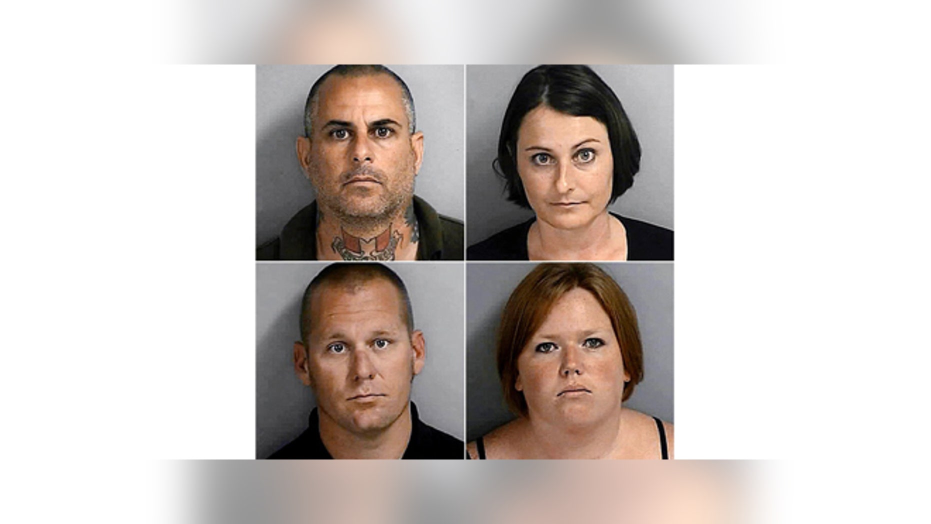 Couples Marcus and Patricia Faella (top row) and Mark and Jennifer McGowan.