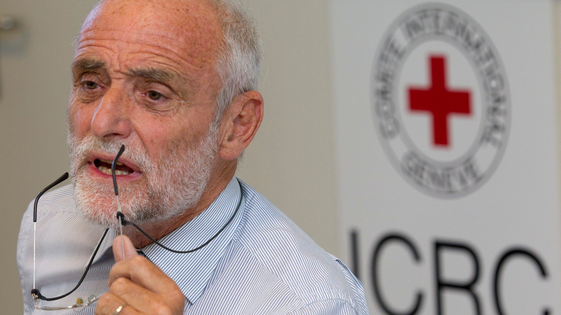 September 6: Jakob Kellenberger, President of the International Committee of the Red Cross (ICRC), talks to the media about his visit to Syria and talks with Syrian president Bashar al-Assad, during a press conference at the ICRC headquarters in Geneva, Switzerland.