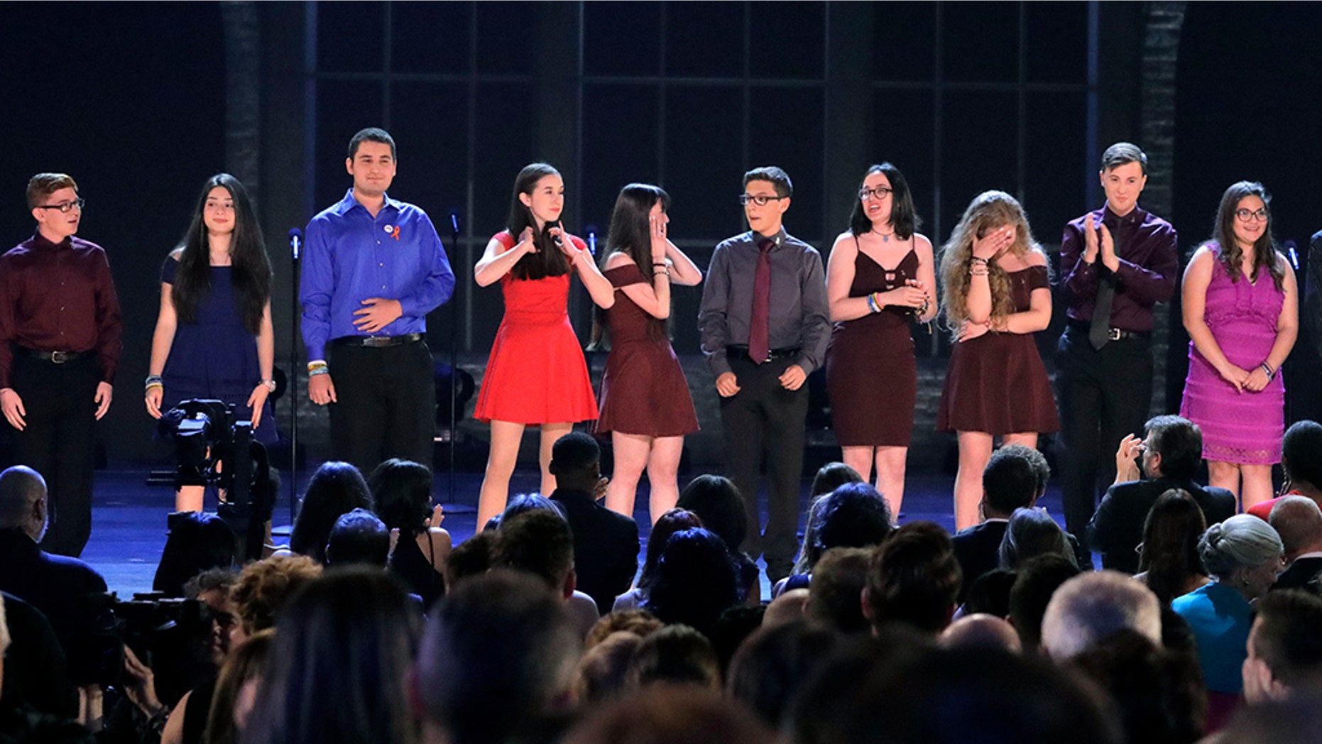 The drama class from Marjory Stoneman Douglas High School performed at the Tony Awards in New York City.