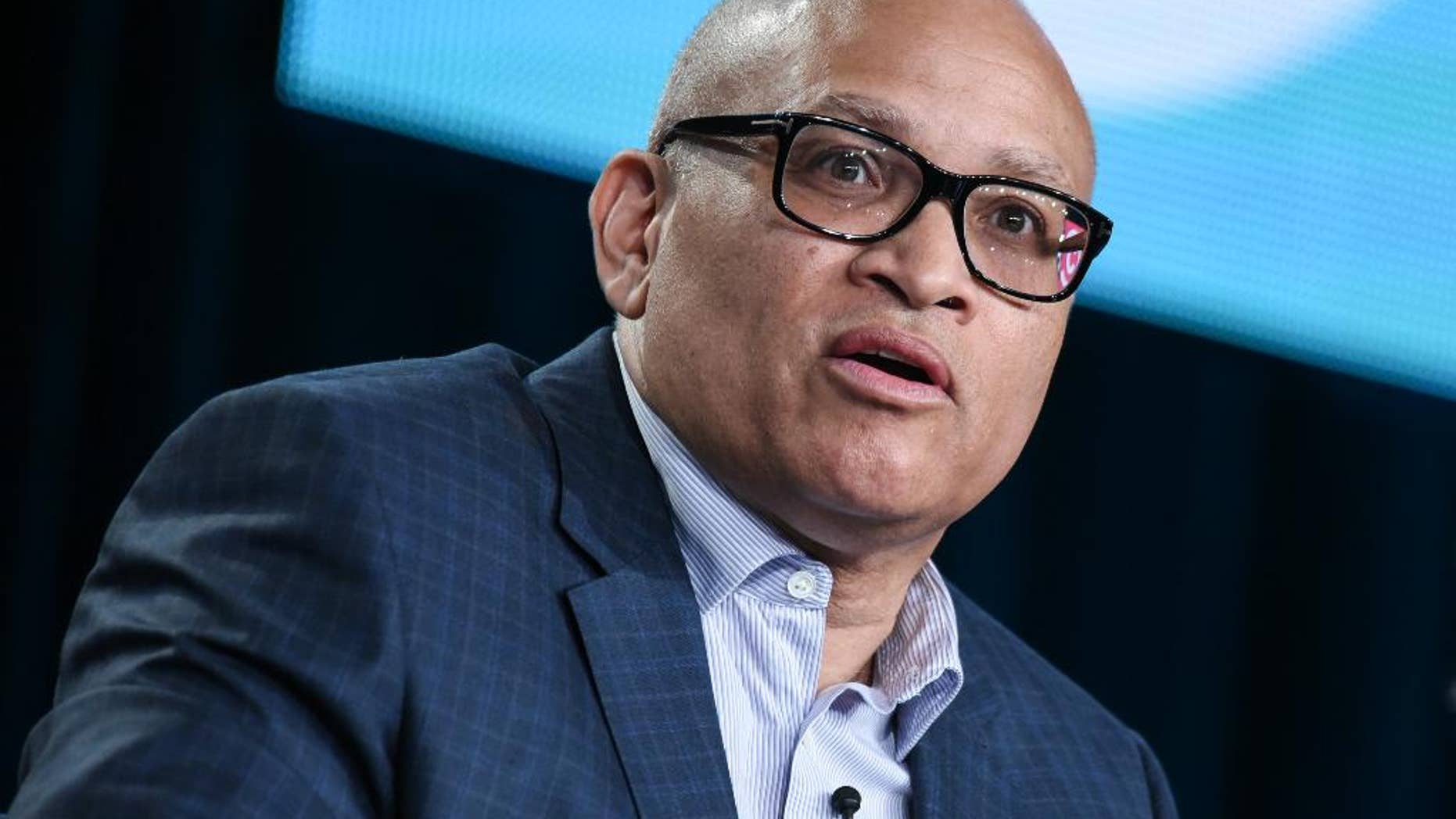 FILE - In this Saturday, Jan. 10, 2015, file photo, Larry Wilmore speaks on stage during Comedy Central's "The Nightly Show with Larry Wilmore," panel at the Viacom 2015 Winter TCA, in Pasadena, Calif. Wilmore's new Comedy Central show premieres Monday, Jan. 19, 2015. At 53, he's got a resume and maturity that a 28-year-old joke slinger can't match, and he's planning a show that's not afraid to mix the serious with the silly. (Photo by Richard Shotwell/Invision/AP, File)