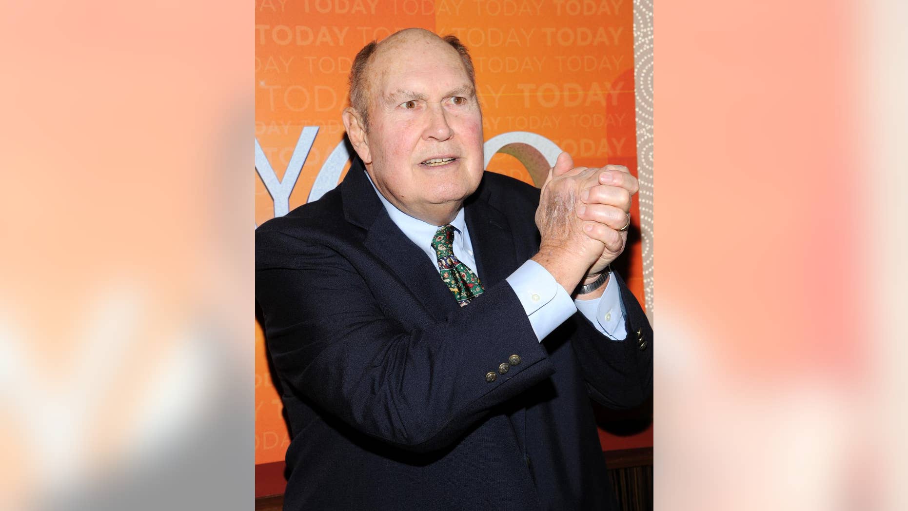 FILE - This Jan. 12, 2012 file photo shows "Today" show personality Willard Scott a the show's 60th anniversary celebration in New York. NBC says 80-year-old Willard Scott has tied the knot with his longtime partner. The veteran "Today" show personality and Paris Keena were wed Tuesday in Fort Myers, Fla. They have been together for about 11 years, said "Today" host Matt Lauer in sharing the news on Wednesday morning’s telecast. (AP Photo/Evan Agostini, File)