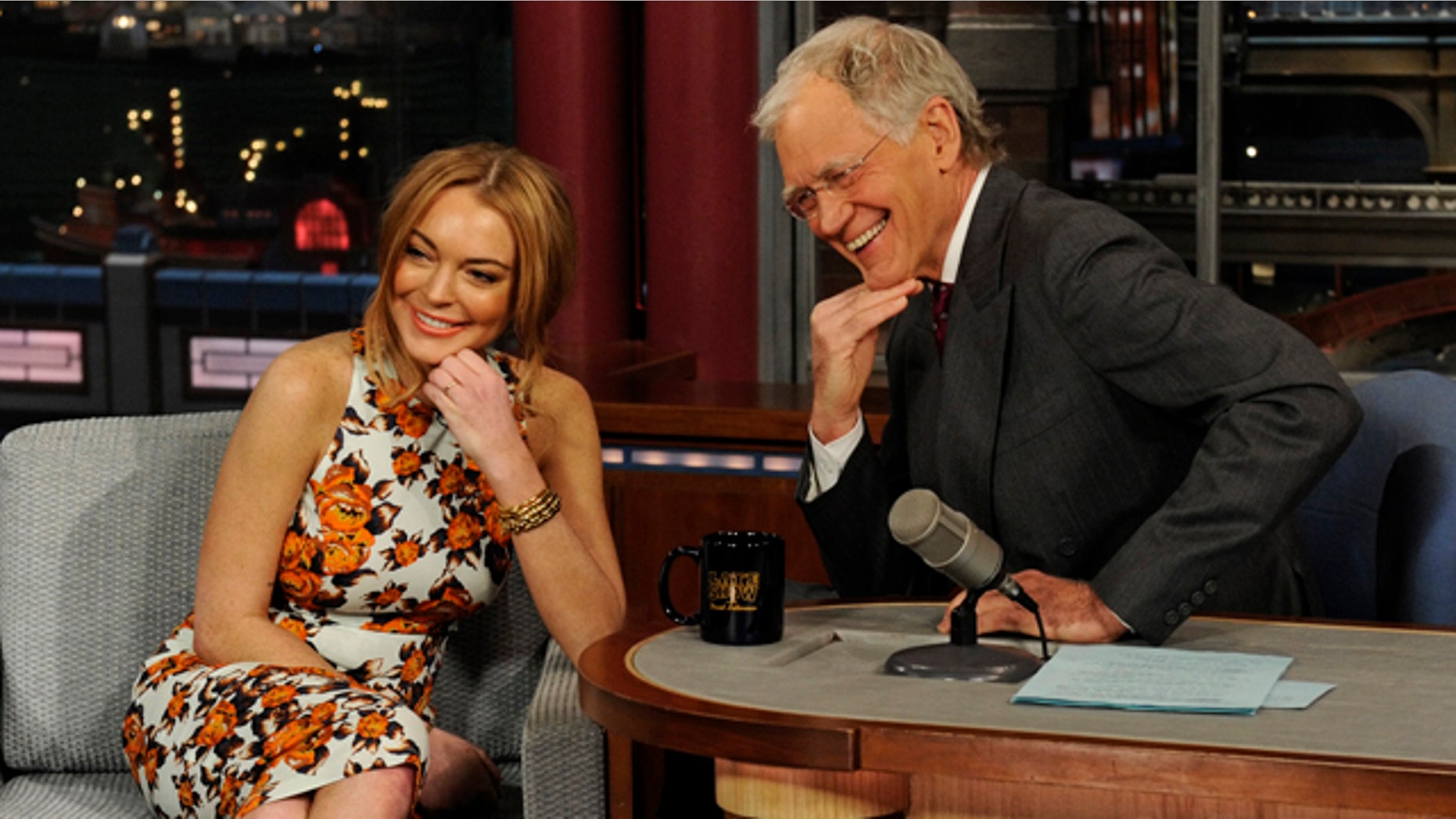 April 9, 2013: Actress Lindsay Lohan talks to David Letterman about her upcoming trip to rehab.