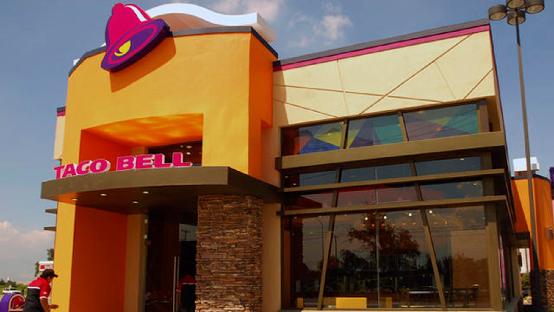 The exterior of a recently opened Taco Bell in Apodaca in northern Mexico, Wednesday, Oct. 3, 2007. Taco Bell is taking on the homeland of its namesake by reopening for the first time in 15 years in Mexico. (AP Photo/Monica Rueda)
