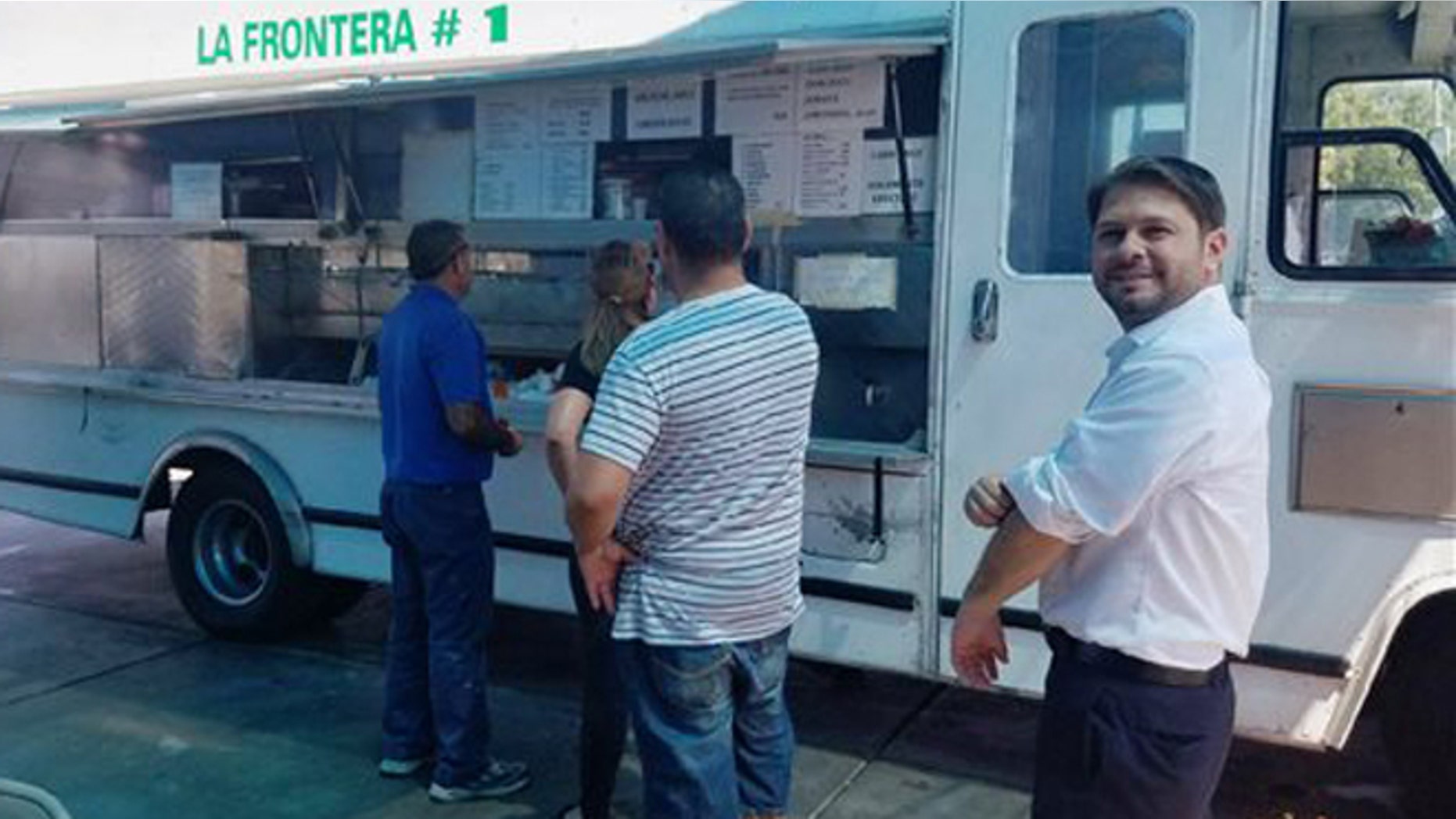Rep. Ruben Gallego at a taco truck in Phoenix on Friday, Sept. 2, 2016.