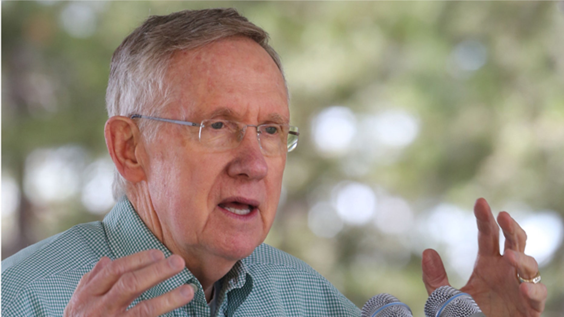 Senate Majority Leader Harry Reid, of Nevada, addresses participants at the 18th Annual Lake Tahoe Summit, Tuesday, Aug. 19, 2014, in South Lake Tahoe, Calif.