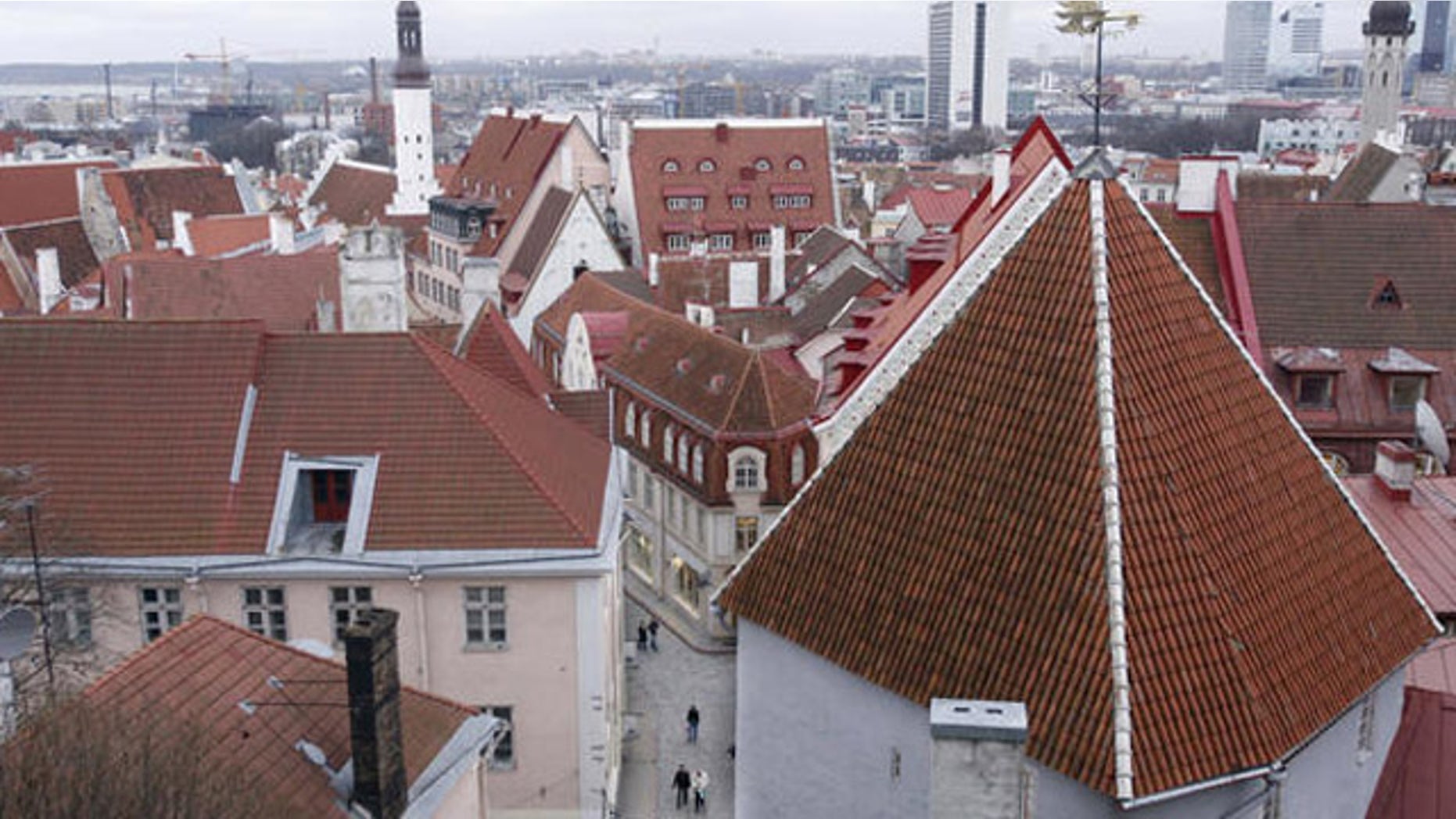 A view of the old town Tallinn, Estonia.