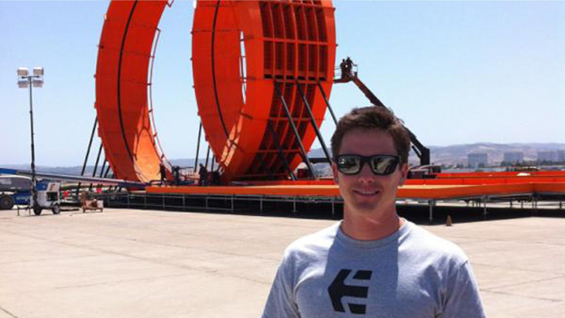 Tanner Foust tweeted this photo to promote his newest stunt.