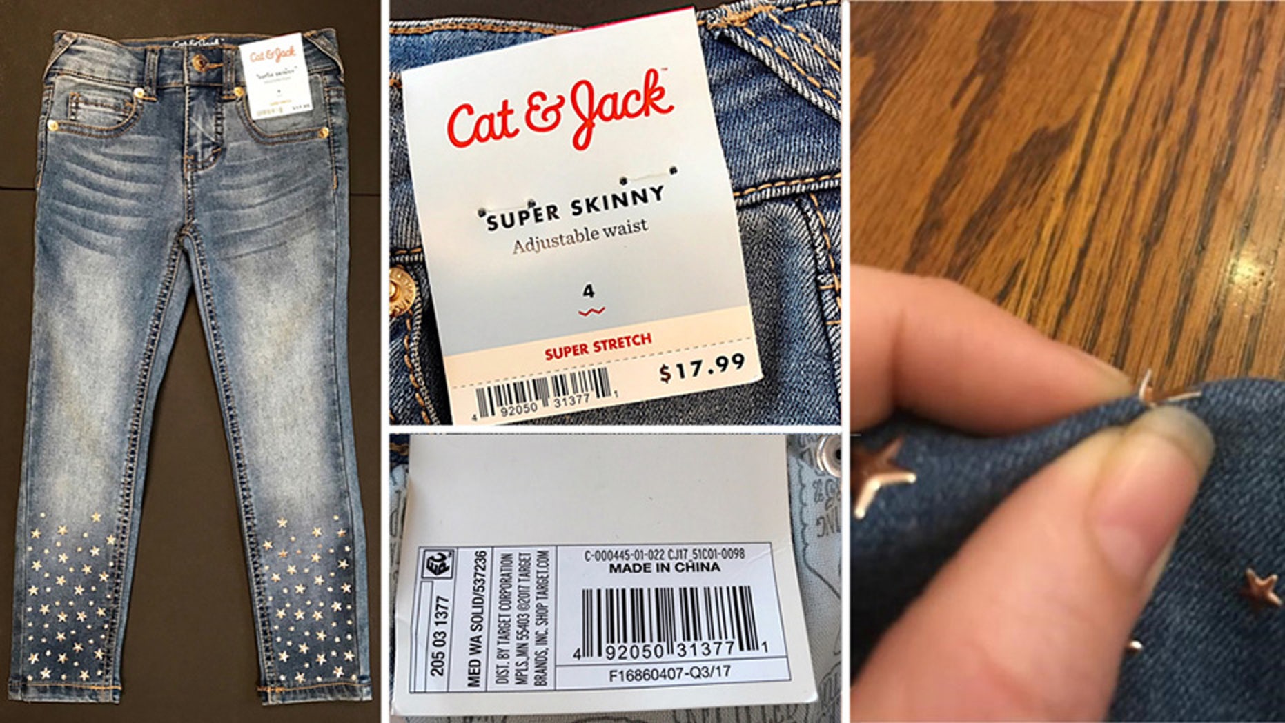 The star-studded super skinny pants, sold exclusively at Target, were evidently causing lacerations.