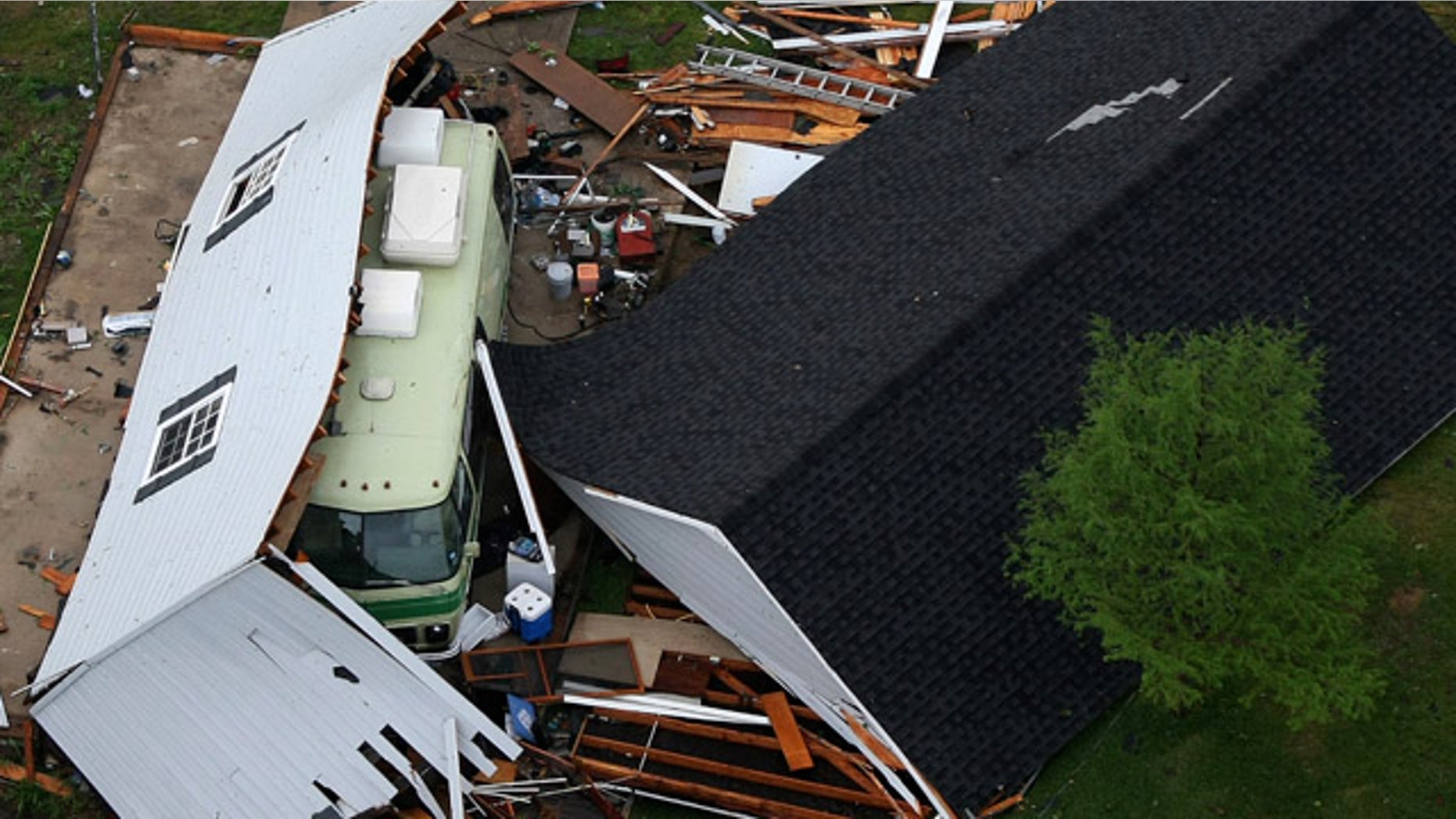 April 3: A structure in Arlington is destroyed after a tornado tore through the Dallas area.