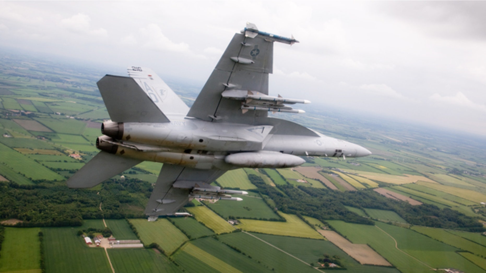 A Boeing Super Hornet in transit to Denmark in 2009, flying with the Royal Danish Air Force.