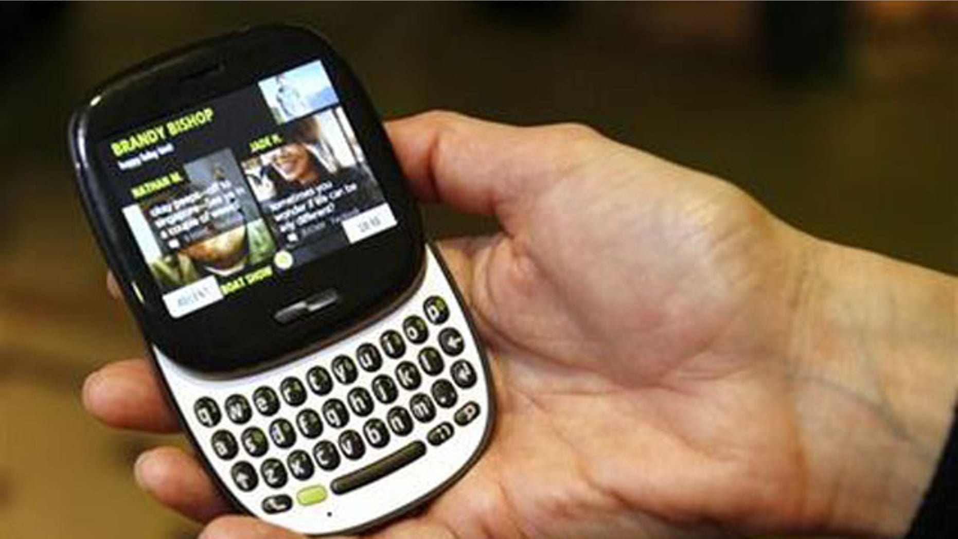 April 12: The new KIN 1 is seen at a Microsoft news conference in San Francisco. The new Windows phone is designed specifically for people who are actively navigating their social lives.
