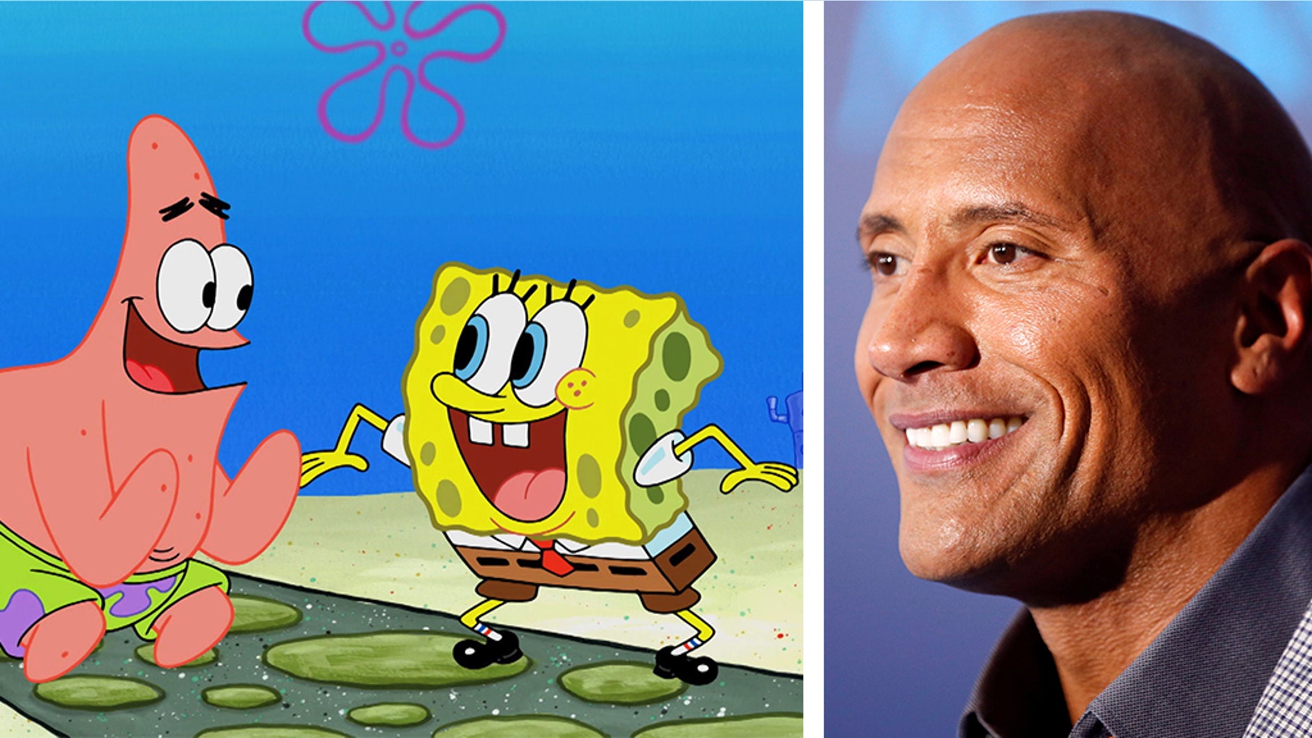 SpongeBob SquarePants Dwayne The Rock Johnson strike up SpongeBob SquarePants Dwayne The Rock Johnson strike up
