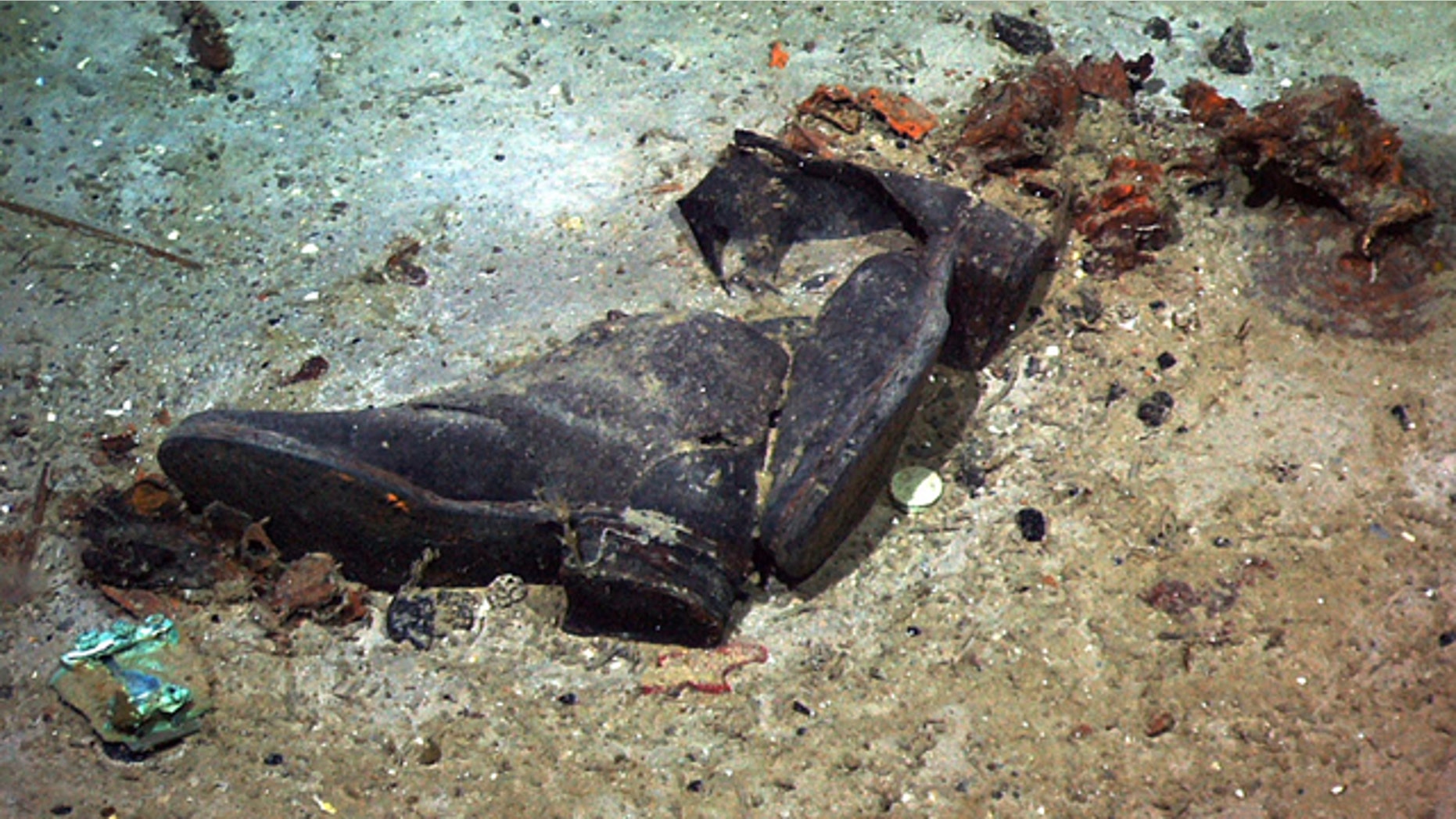 FILE: A pair of shoes may show where a victim of the Titanic disaster came to rest.