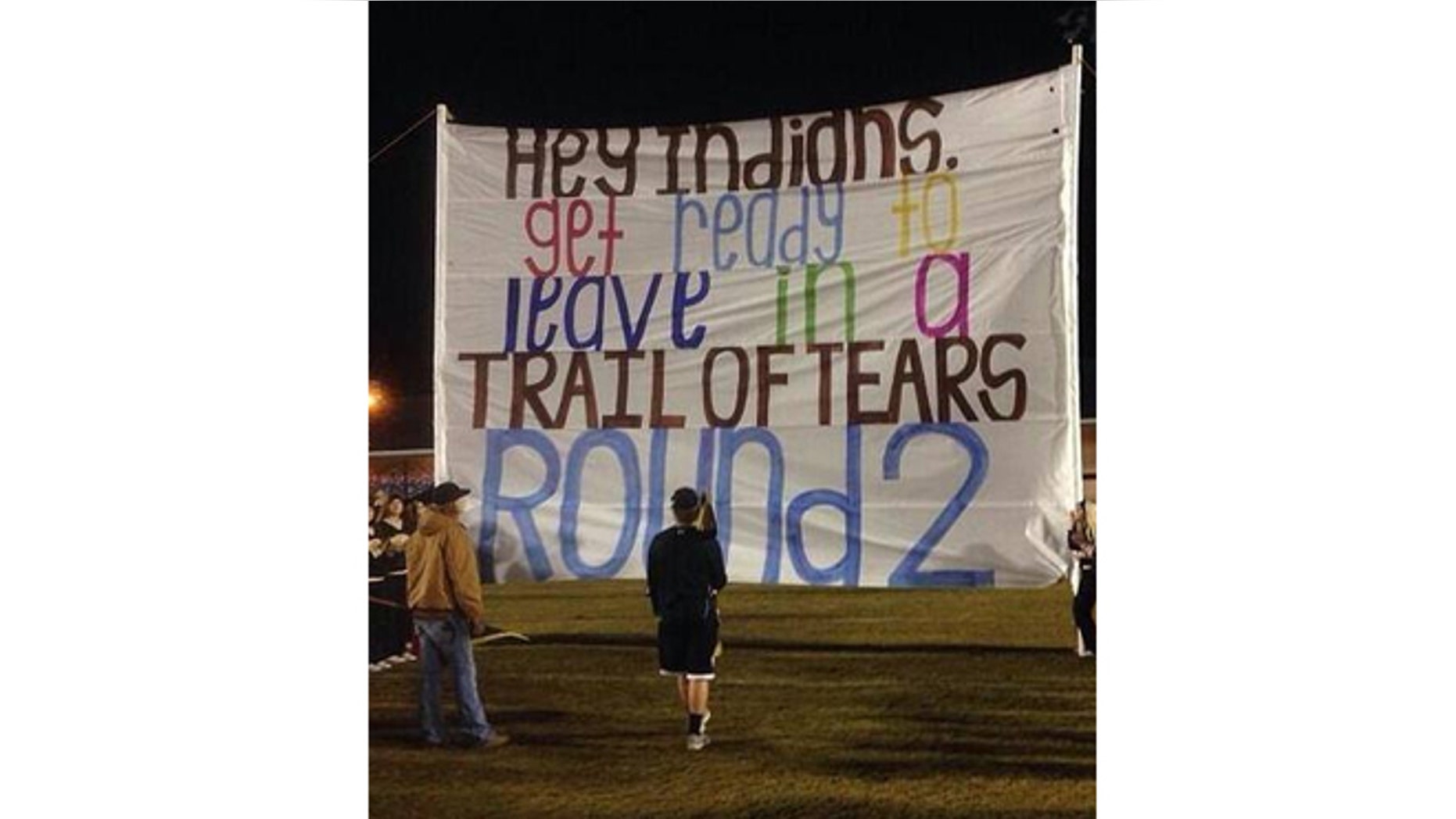 An Alabama high school was forced to apologize for a banner that some fans considered offensive.
