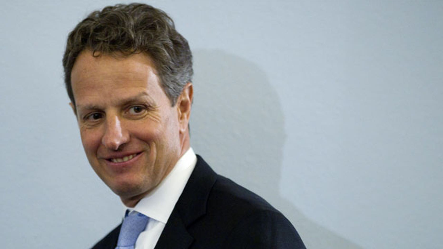 Feb. 16, 2012: Treasury Secretary Timothy Geithner arrives on Capitol Hill in Washington to testify before the House Budget Committee hearing on President Barack Obama's fiscal 2013 federal budget.