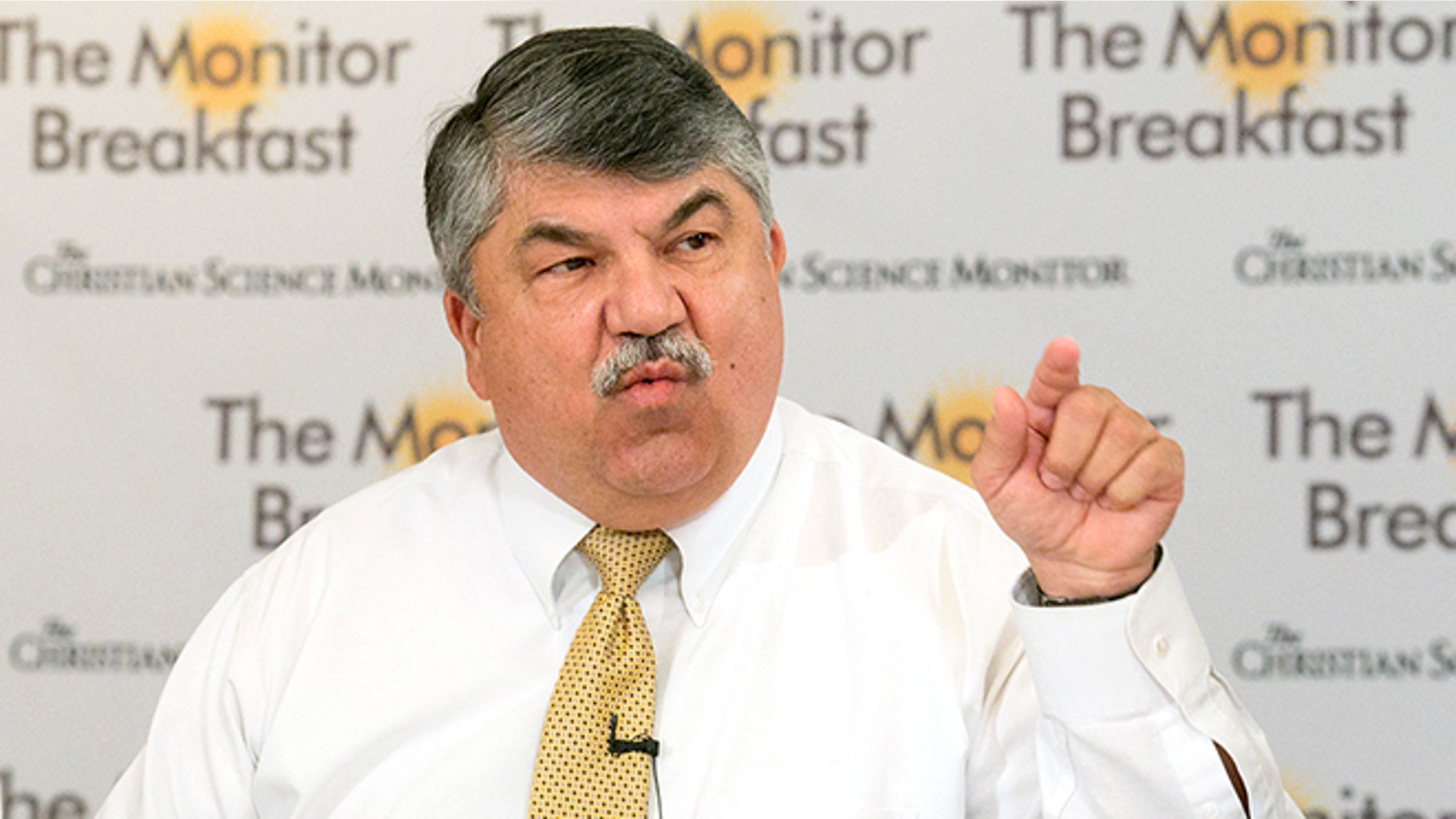Sept. 1, 2015: AFL-CIO President Richard Trumka speaks at a Christian Science Monitor press conference in Washington, D.C.