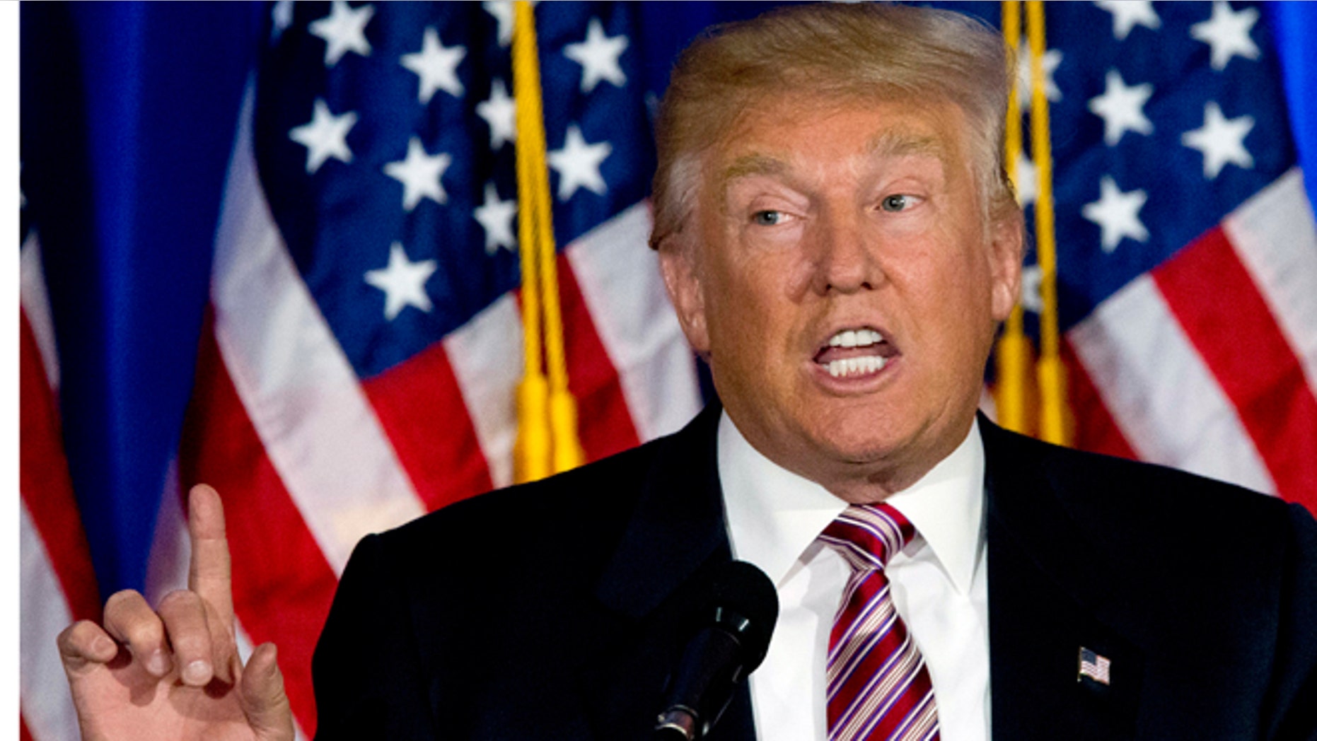 FILE - In this June 7, 2016 file photo, Republican presidential candidate Donald Trump speaks in Briarcliff Manor, N.Y. Powered by a solid triumph in California, Hillary Clinton seizes her place in history as the first women to become a presumptive presidential nominee and sets out to unite a fractured party to confront Donald Trump. (AP Photo/Mary Altaffer, File)