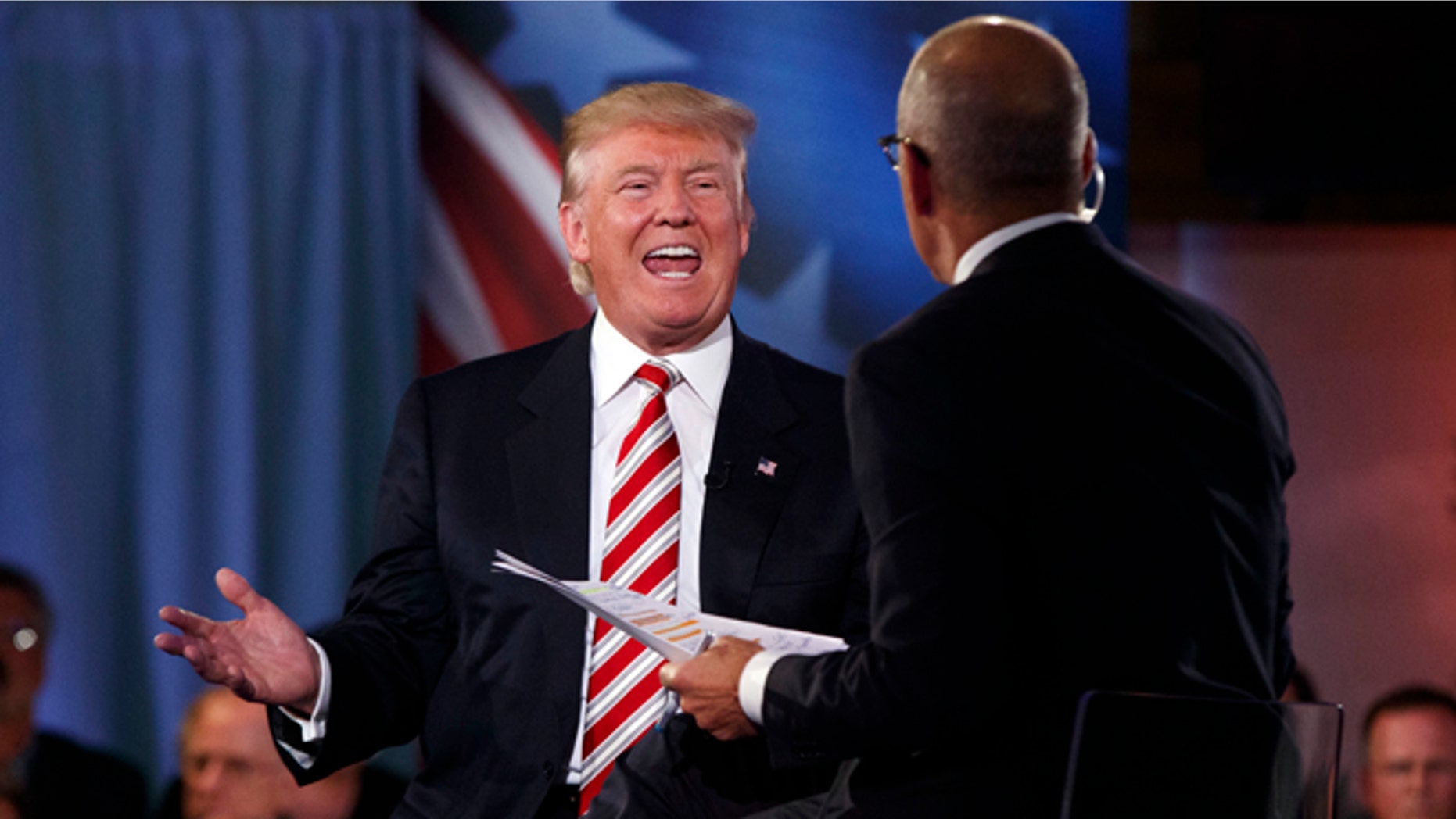 Donald Trump with 'Today' show co-anchor Matt Lauer Wednesday, Sept. 7, 2016.