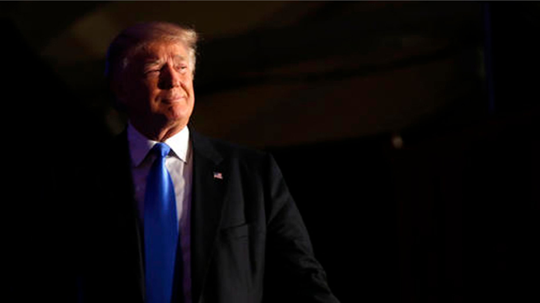 Republican presidential candidate Donald Trump arrives to speak at a campaign rally in Manchester, N.H., Thursday, Aug. 25, 2016. (AP Photo/Gerald Herbert)