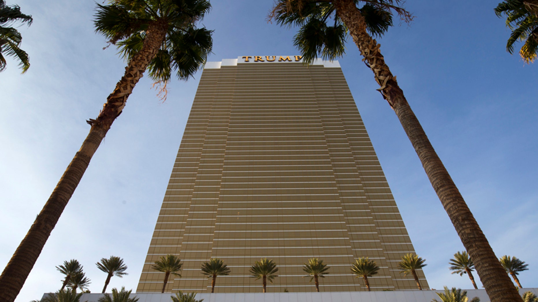 This Aug. 21, 2015 file photo shows the Trump International Hotel in Las Vegas.
