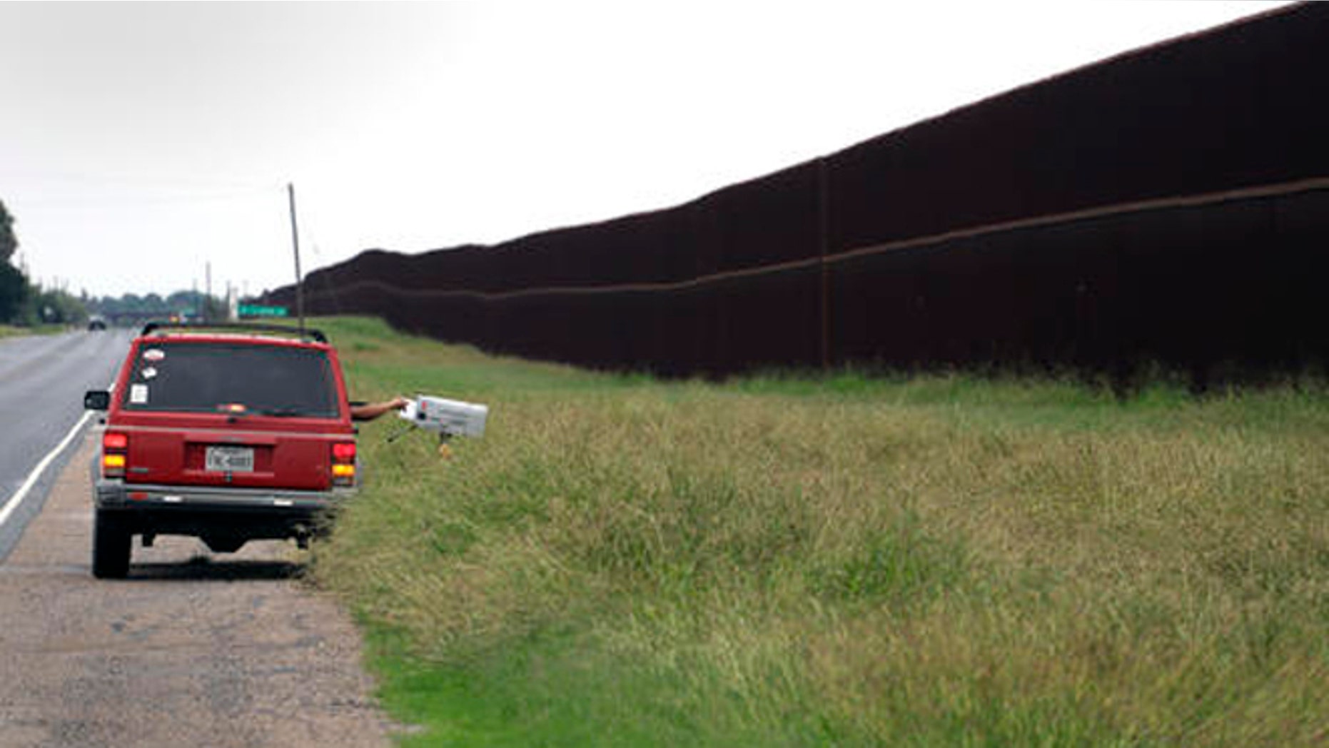 A section of border fence in Brownsville, Texas.