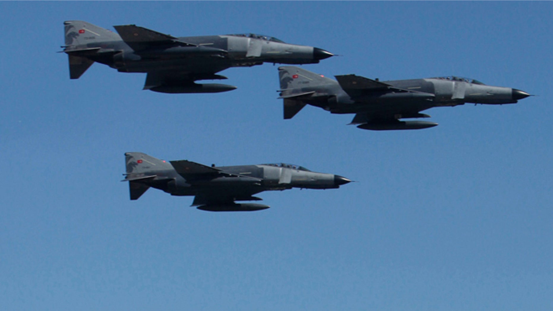 Turkish military aircrafts are shown in this 2010 file photo. Turkey said Syria shot down one of its air force jets Friday.