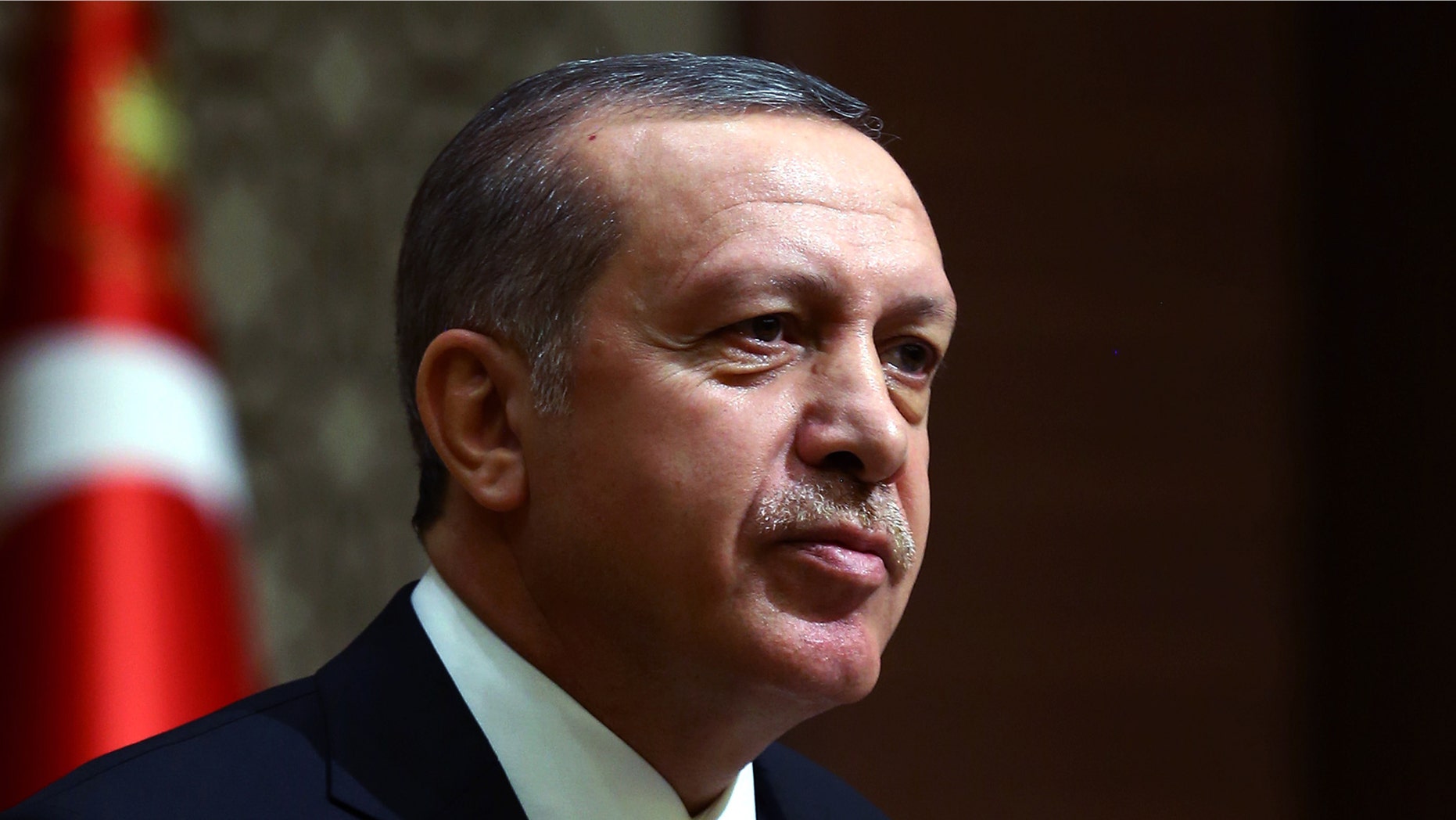 Dec. 12, 2014: Turkey's President Recep Tayyip Erdogan addresses a meeting with business leaders in Ankara, Turkey.