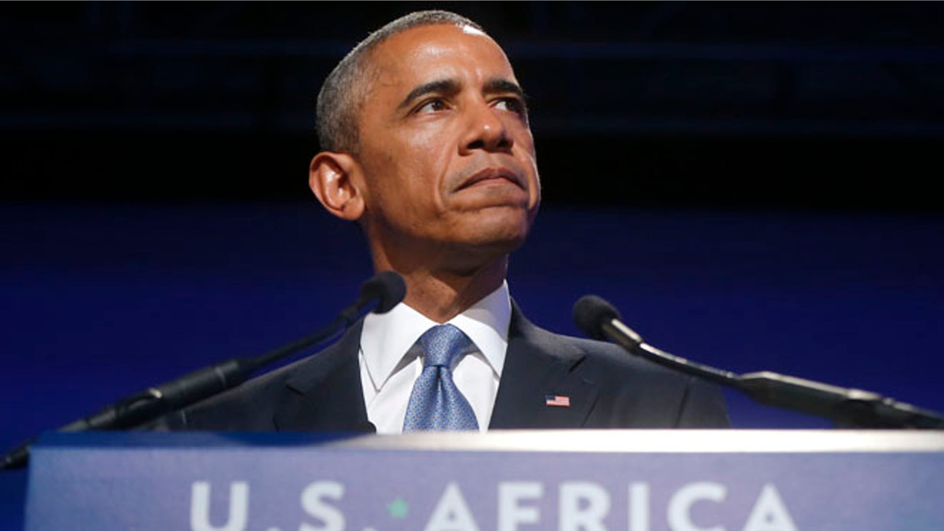President Barack Obamaspeaks at the US Africa Business Forum during the US Africa Leaders Summit, Tuesday, Aug. 5, 2014, at the Mandarin Oriental Hotel in Washington.