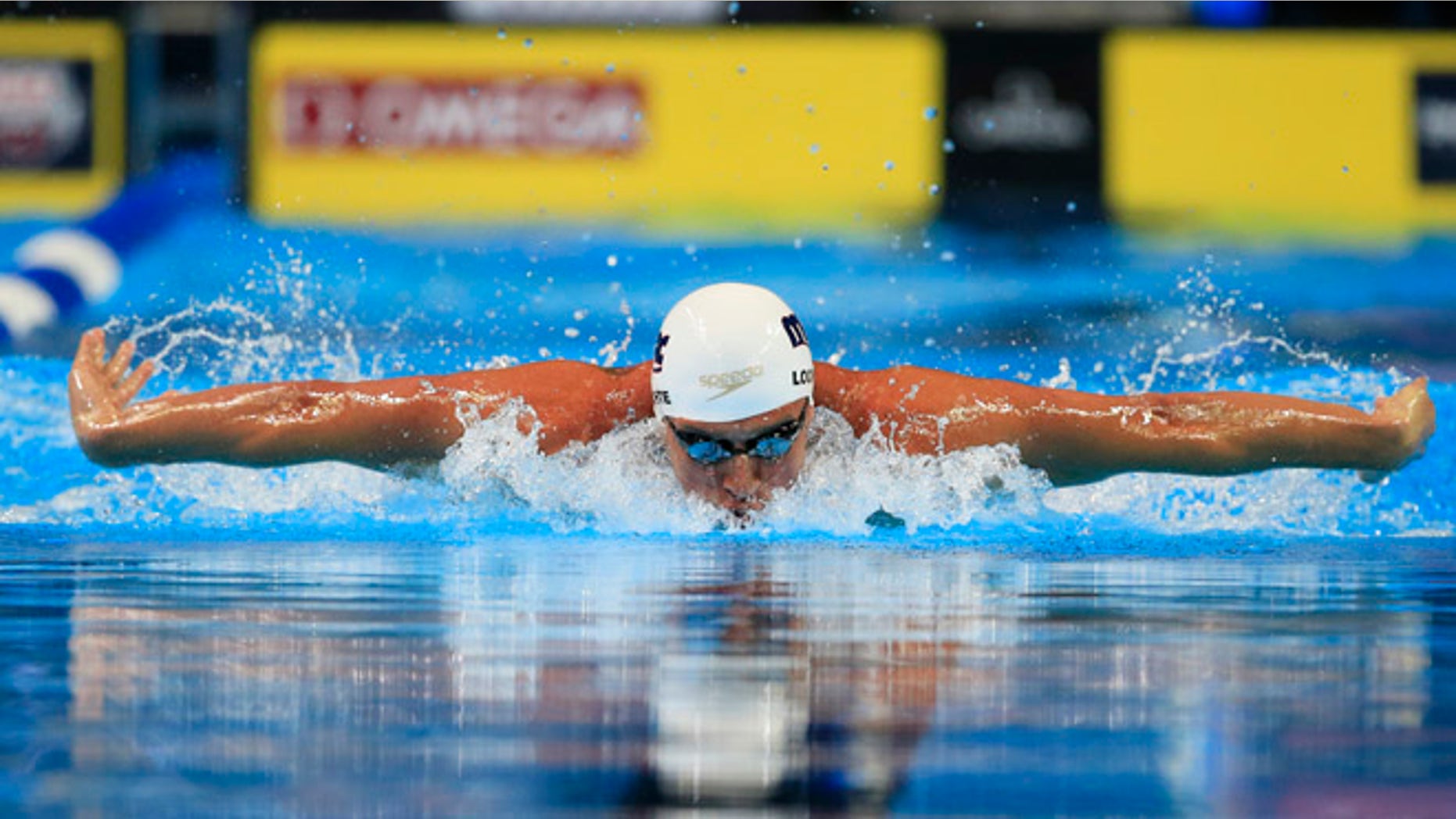 Ryan Lochte swims in the men's 200-meter individual medley preliminaries at the U.S. Olympic swimming trials, Thursday, June 30, 2016, in Omaha, Neb. (AP Photo/Orlin Wagner)