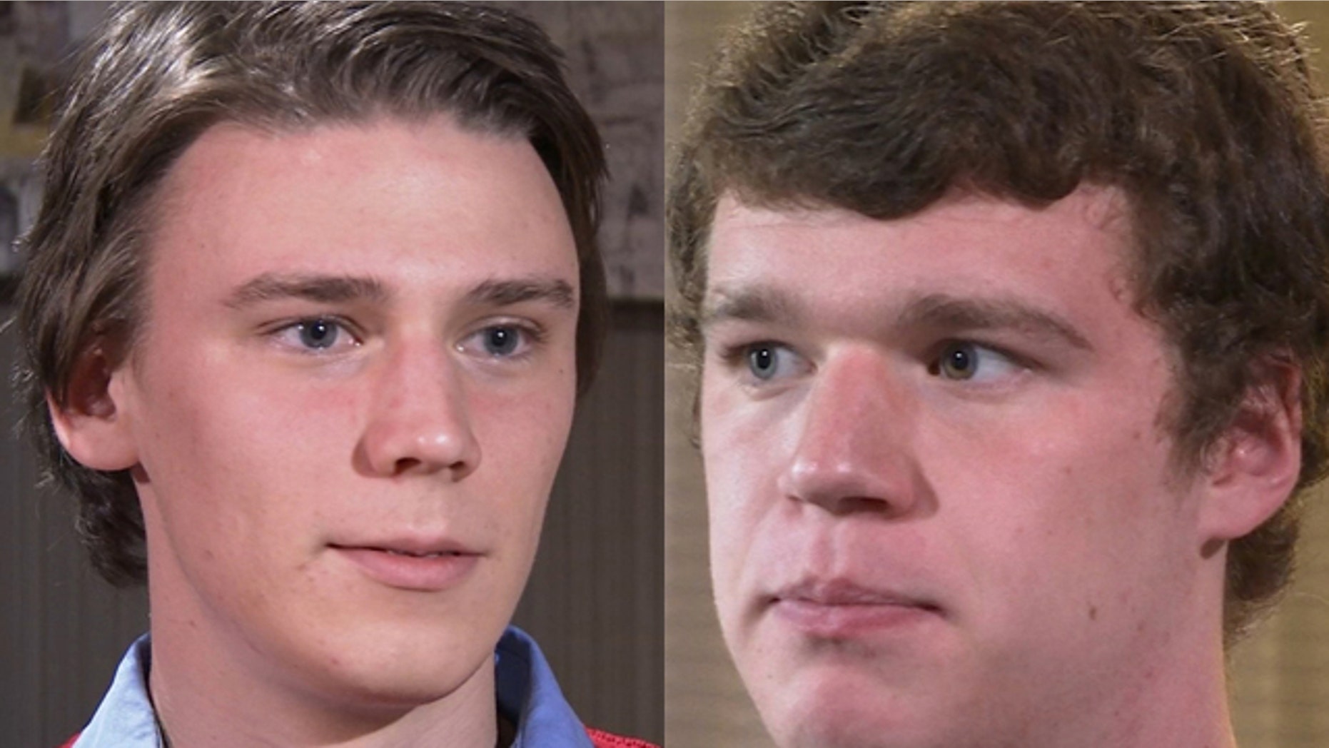December 13, 2014: In these images taken from video, University of Virginia students Alex Stock, left, and Ryan Duffin talk during an interview with The Associated Press in Charlottsville, Va. (AP Photo)