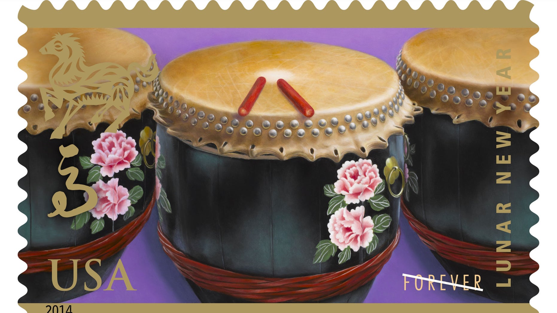 The United States Postal Service announces this years Lunar New Year Forever(R) Stamp, Year of the Horse. (PRNewsFoto/U.S. Postal Service)