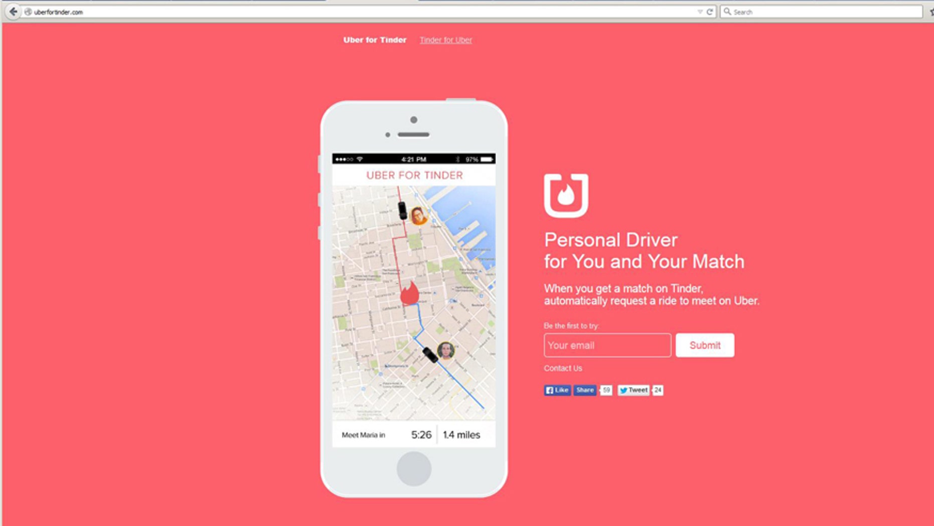 Screenshot from uberfortinder.com.