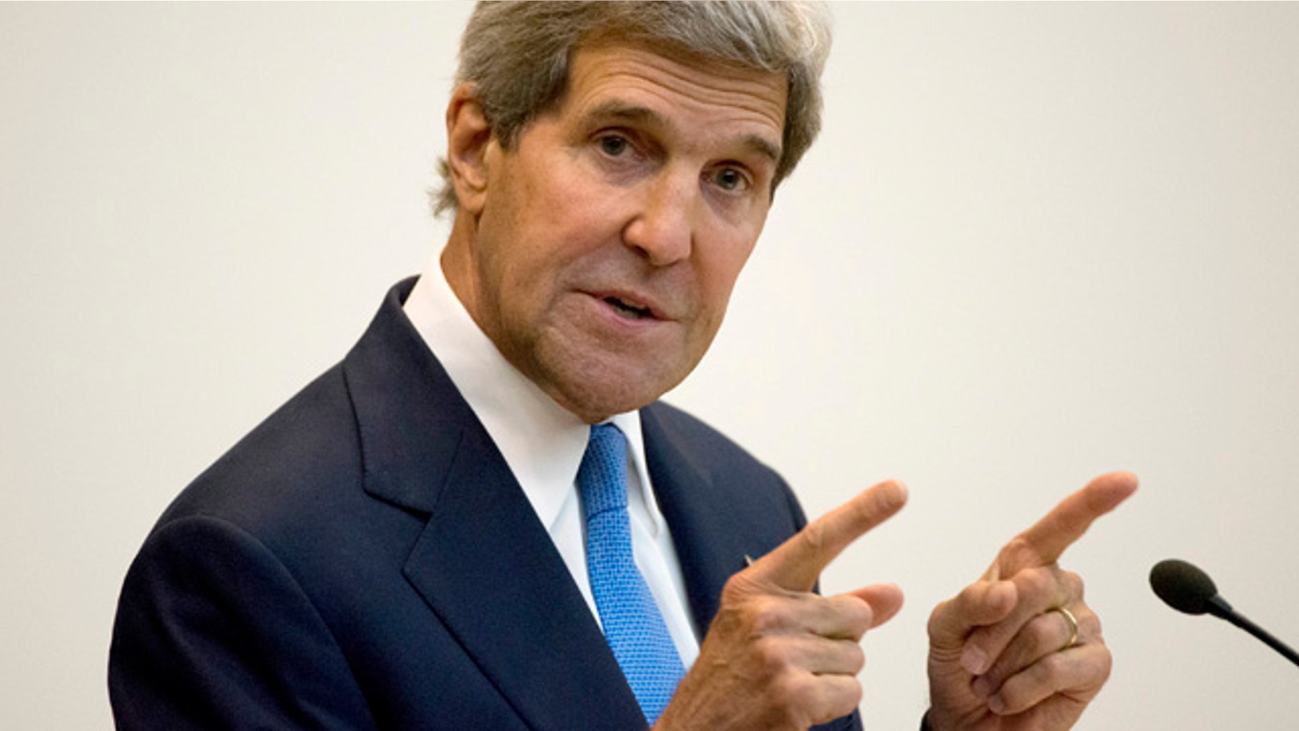 June 18, 2014: Secretary of State John Kerry gives the keynote address at the 2014 World Food Prize Laureate Announcement Ceremony, at the State Department in Washington. (AP Photo/Molly Riley, File)