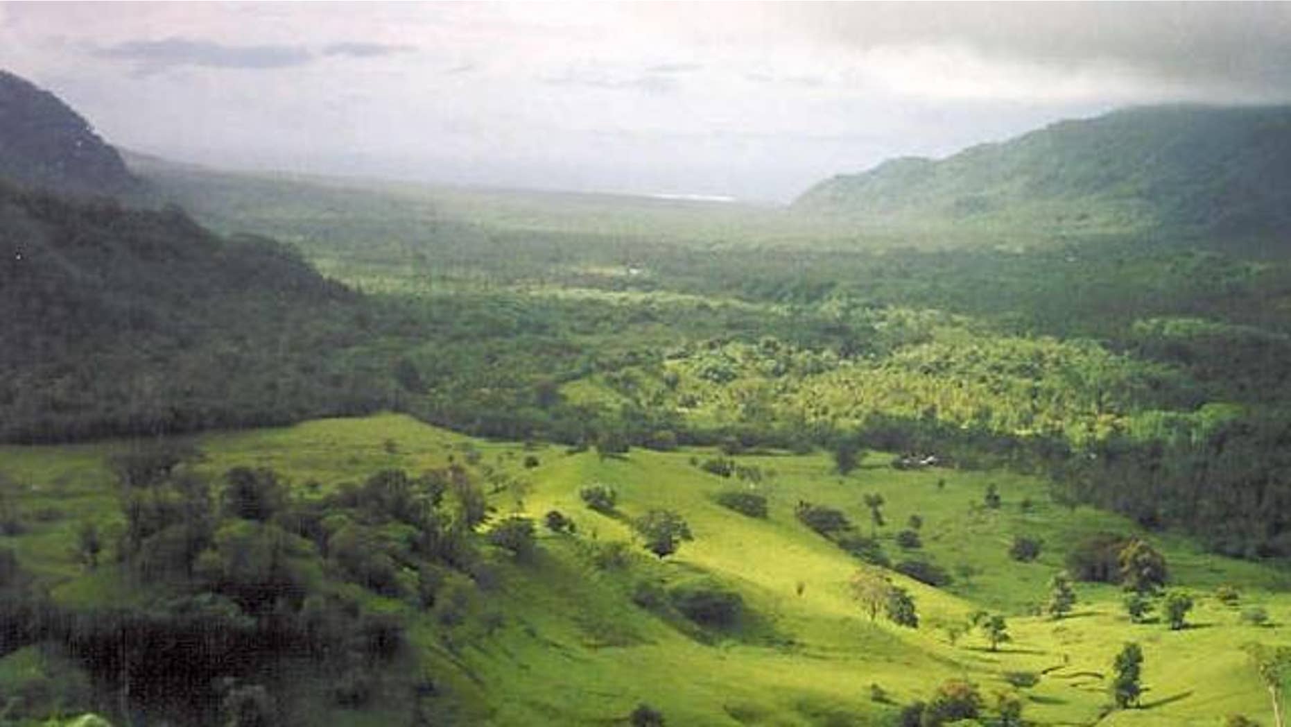 Falefa Valley, looking north at the east end of Upolu Island in Independent Samoa.