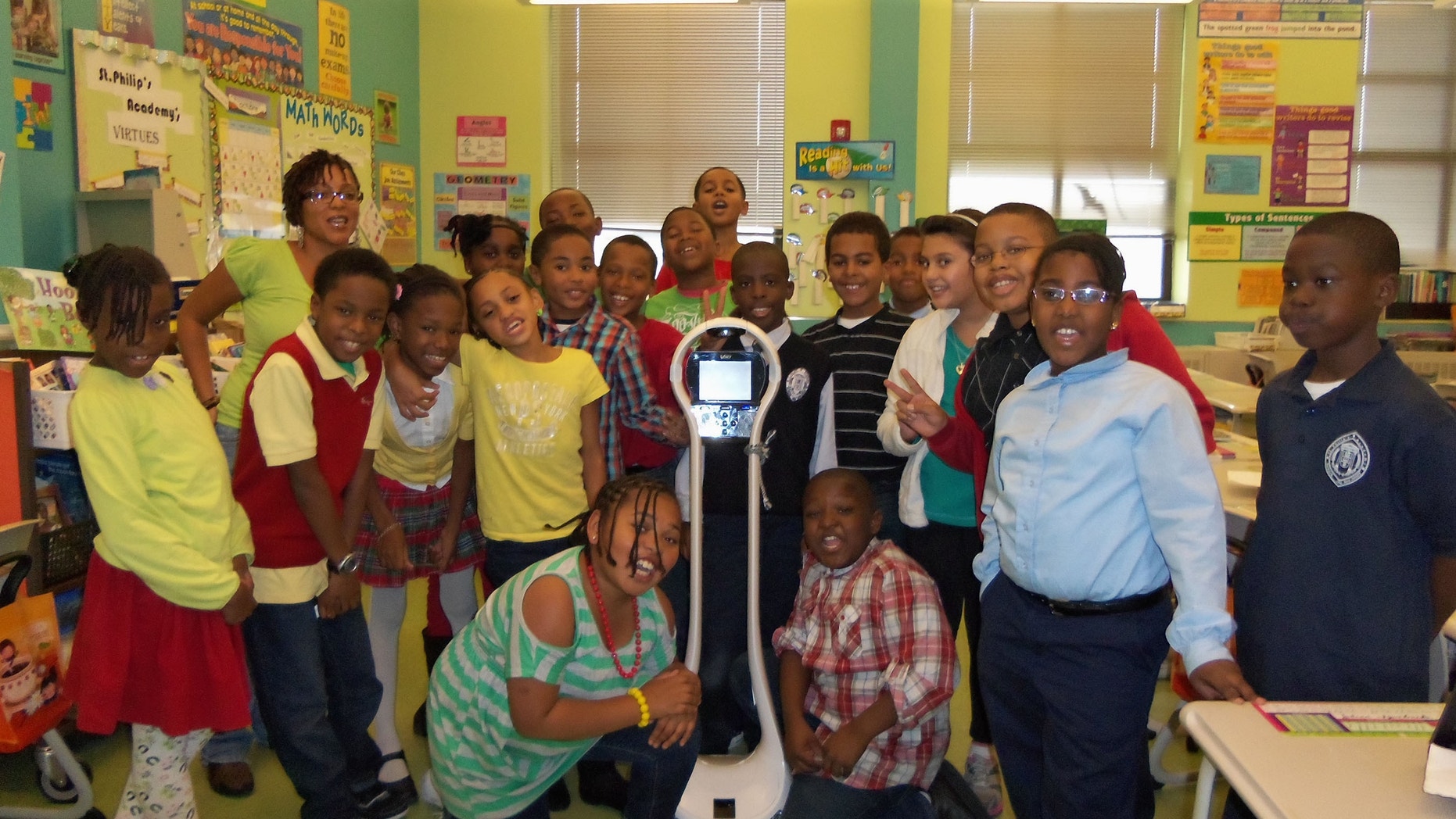A classroom in New Jersey (not Devon's) enjoys the presence of VGo, a telepresence robot to solve a variety of classroom challenges, including helping a homebound student stay involved with his teachers and peers while recovering from medical treatments.