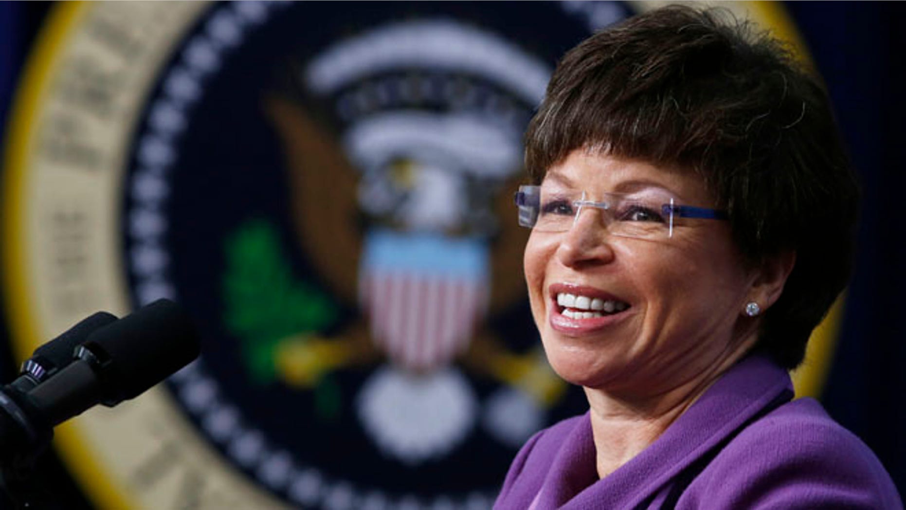 White House Senior Advisor Valerie Jarrett inside the Eisenhower Executive Office Building on the White House complex in Washington, January 16, 2014.