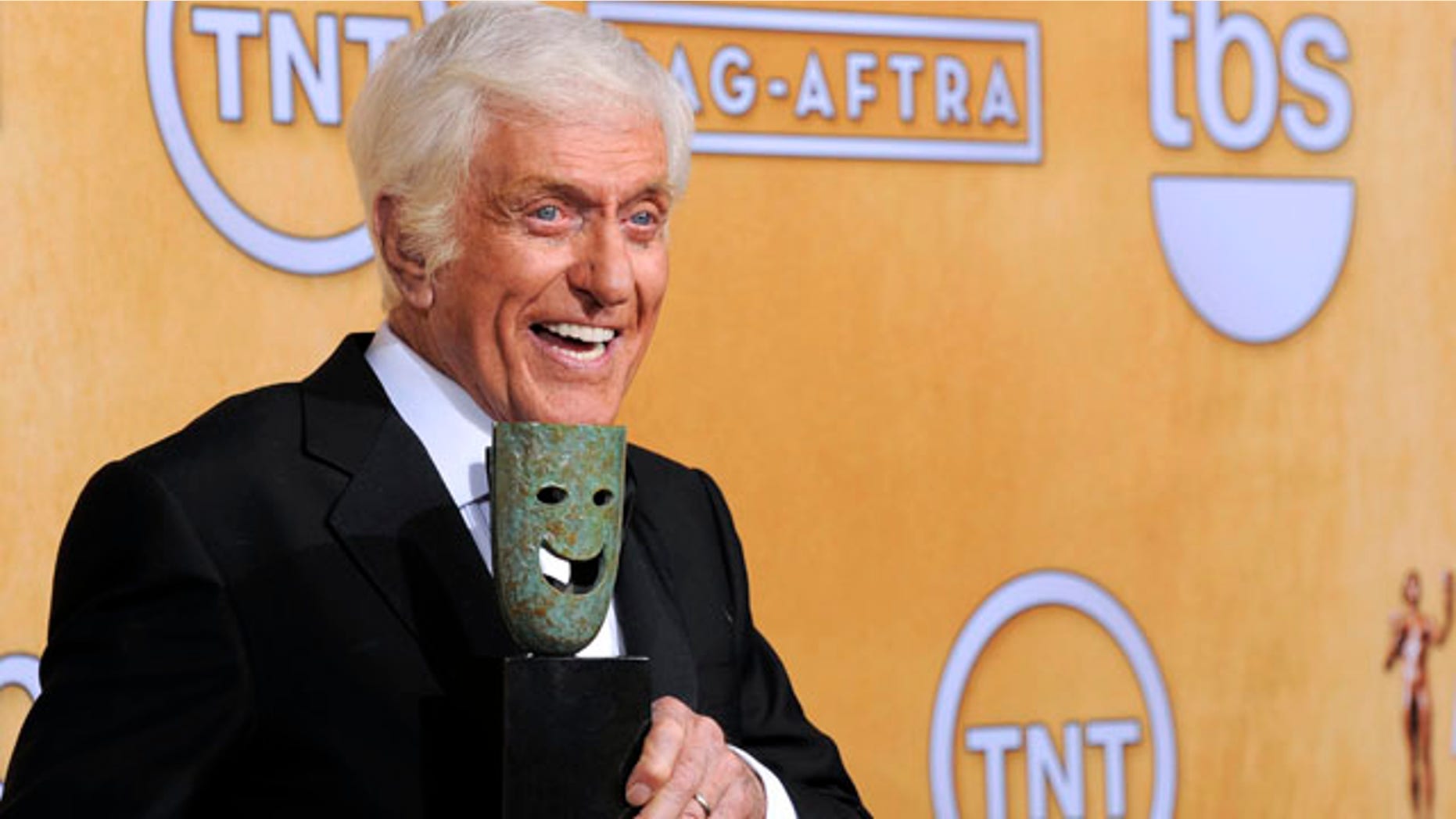 Jan. 27, 2013: Actor Dick Van Dyke poses backstage with his life achievement award at the 19th Annual Screen Actors Guild Awards.