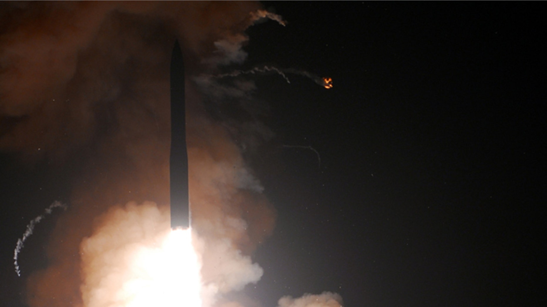 Ascending into space, a Minuteman III intercontinental ballistic missile successfully launched at 3:01 a.m., Wednesday, June 16 from Vandenberg's Launch Facility-10.