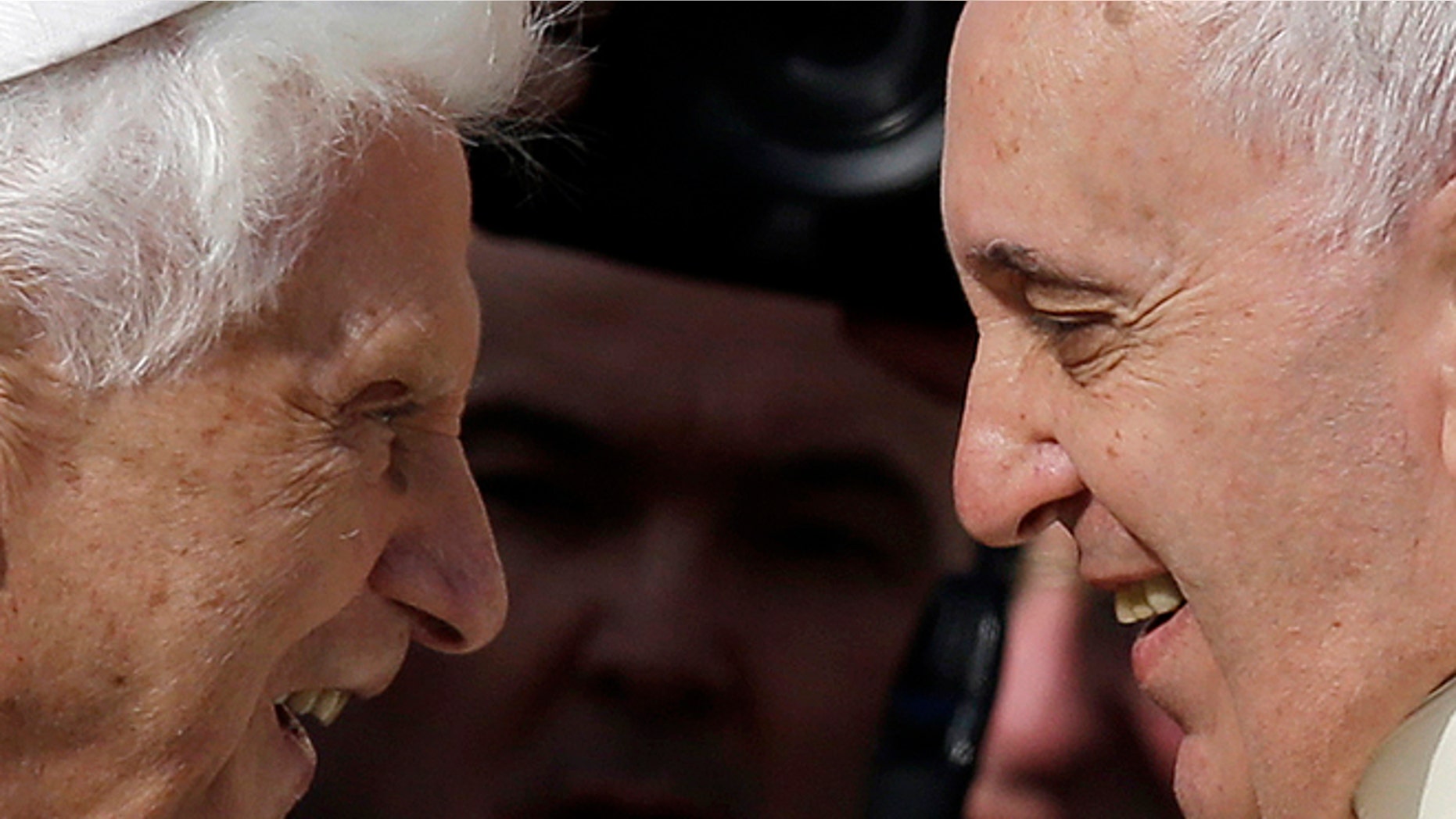 Pope Emeritus Benedict XVI and Pope Francis on Sept. 28, 2014.