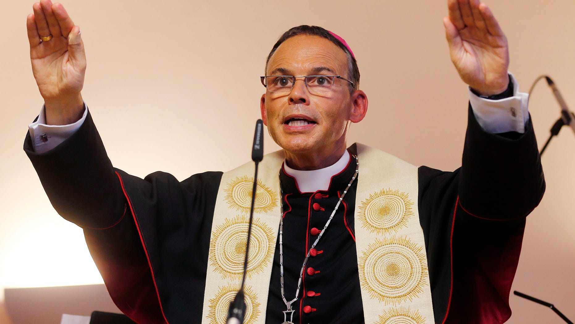 Bishop of Limburg Franz-Peter Tebartz-van Elst in Frankfurt, Germany, in Aug. 29, 2013.