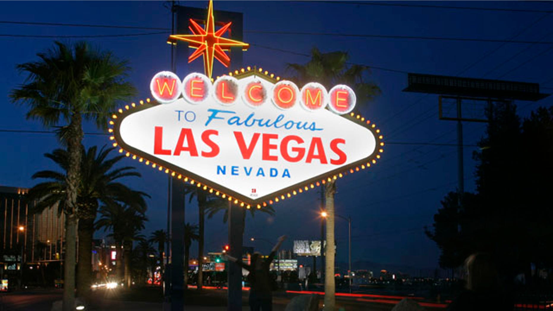 Mar. 27, 2010: A view of the "Welcome To Fabulous Las Vegas" neon sign is seen before Earth Hour in Las Vegas, Nevada.