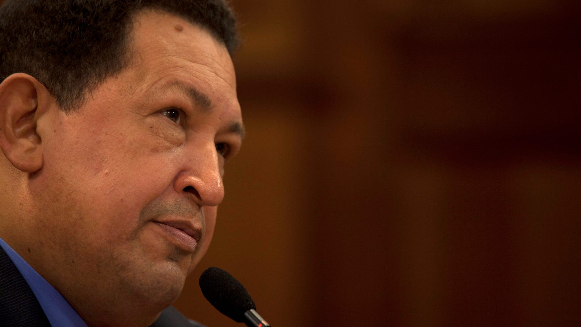 Oct. 9, 2012 FILE photo, Venezuela's President Hugo Chavez.