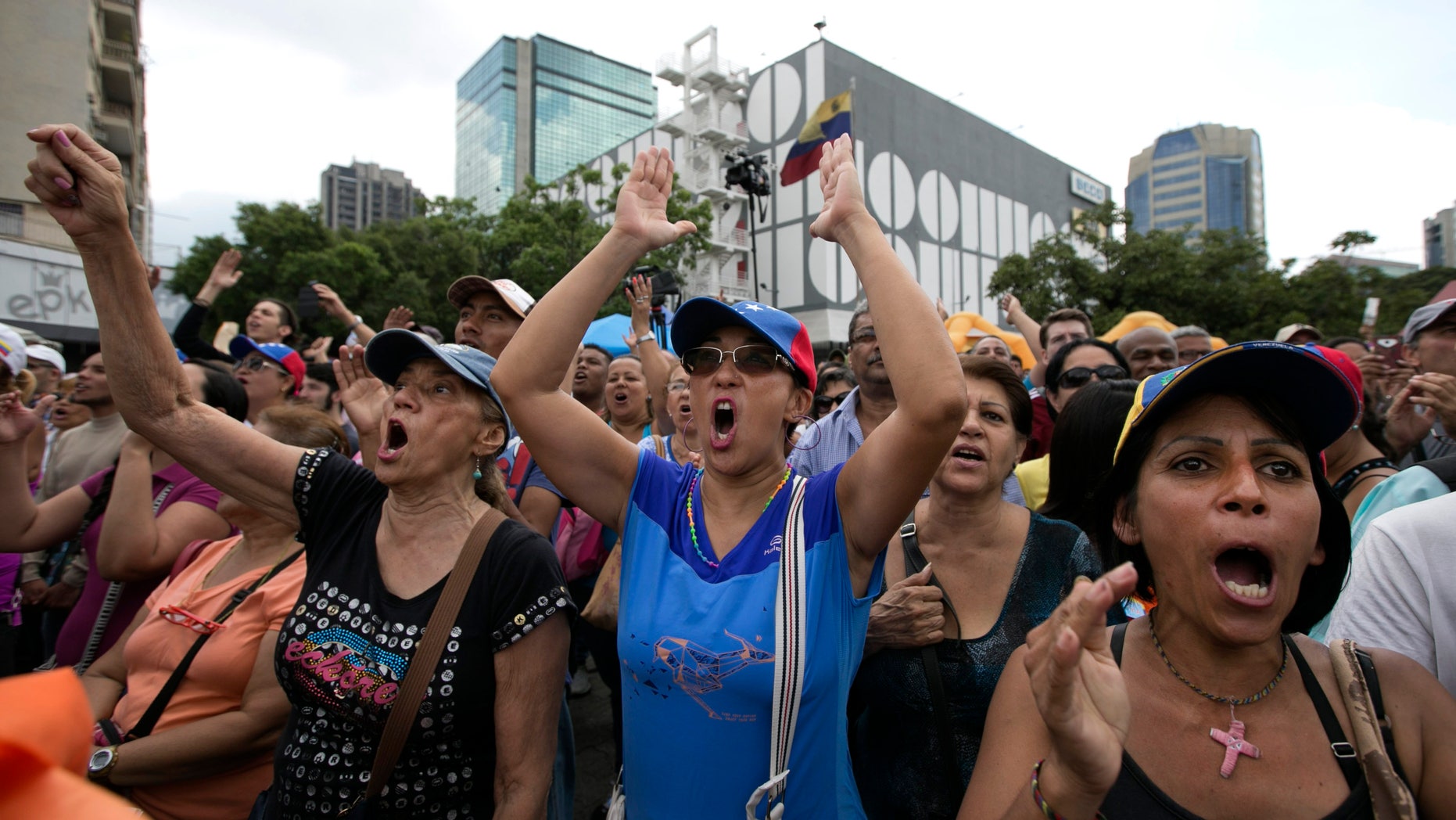 A signature gathering campaign in Caracas, Venezuela, Wednesday, on April 27, 2016.