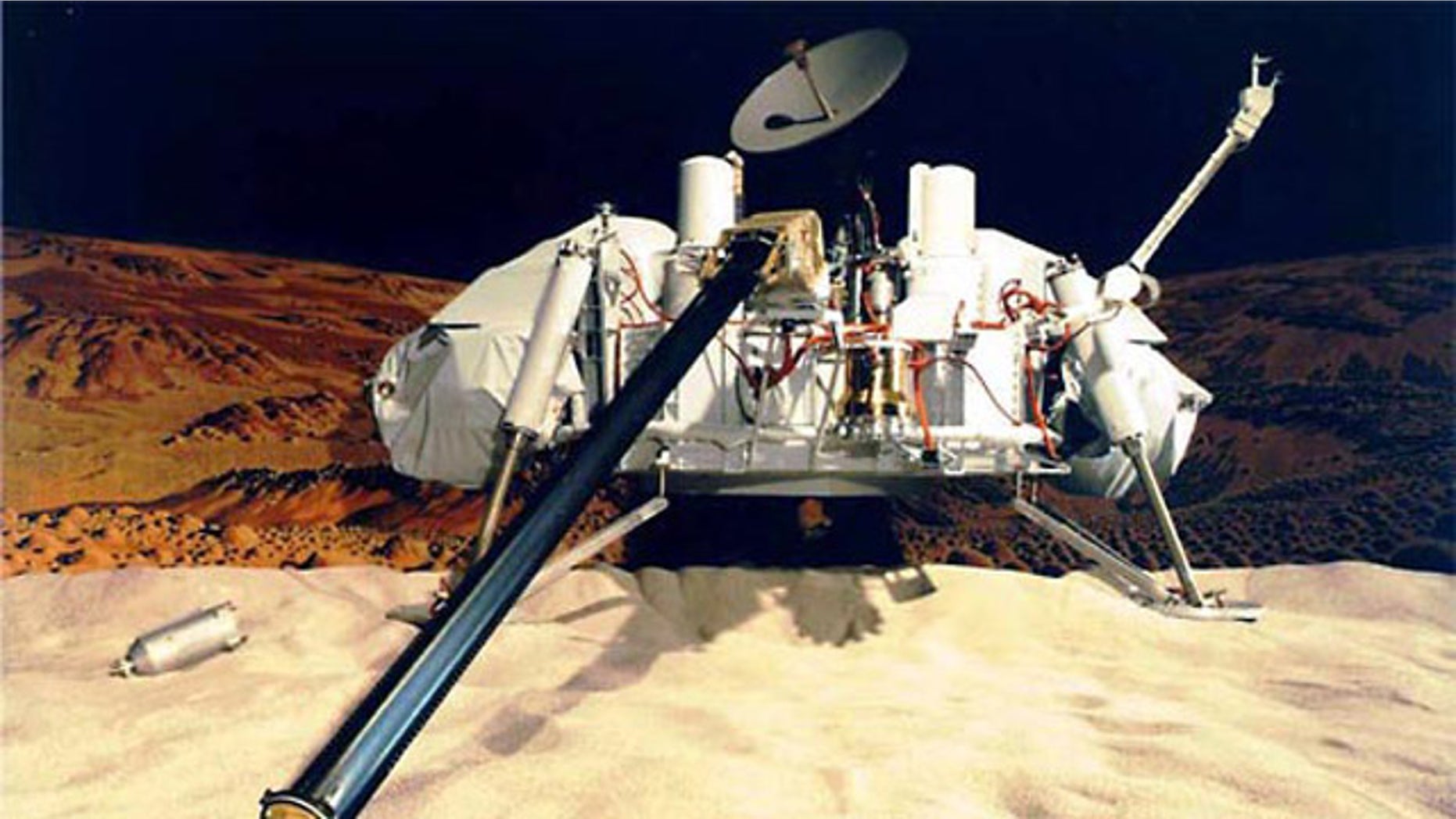 The Viking landers carried four instruments designed to search for signs of Martian life: a gas chromatograph/mass spectrometer, as well as experiments for gas exchange, labeled release, and pyrolytic release.