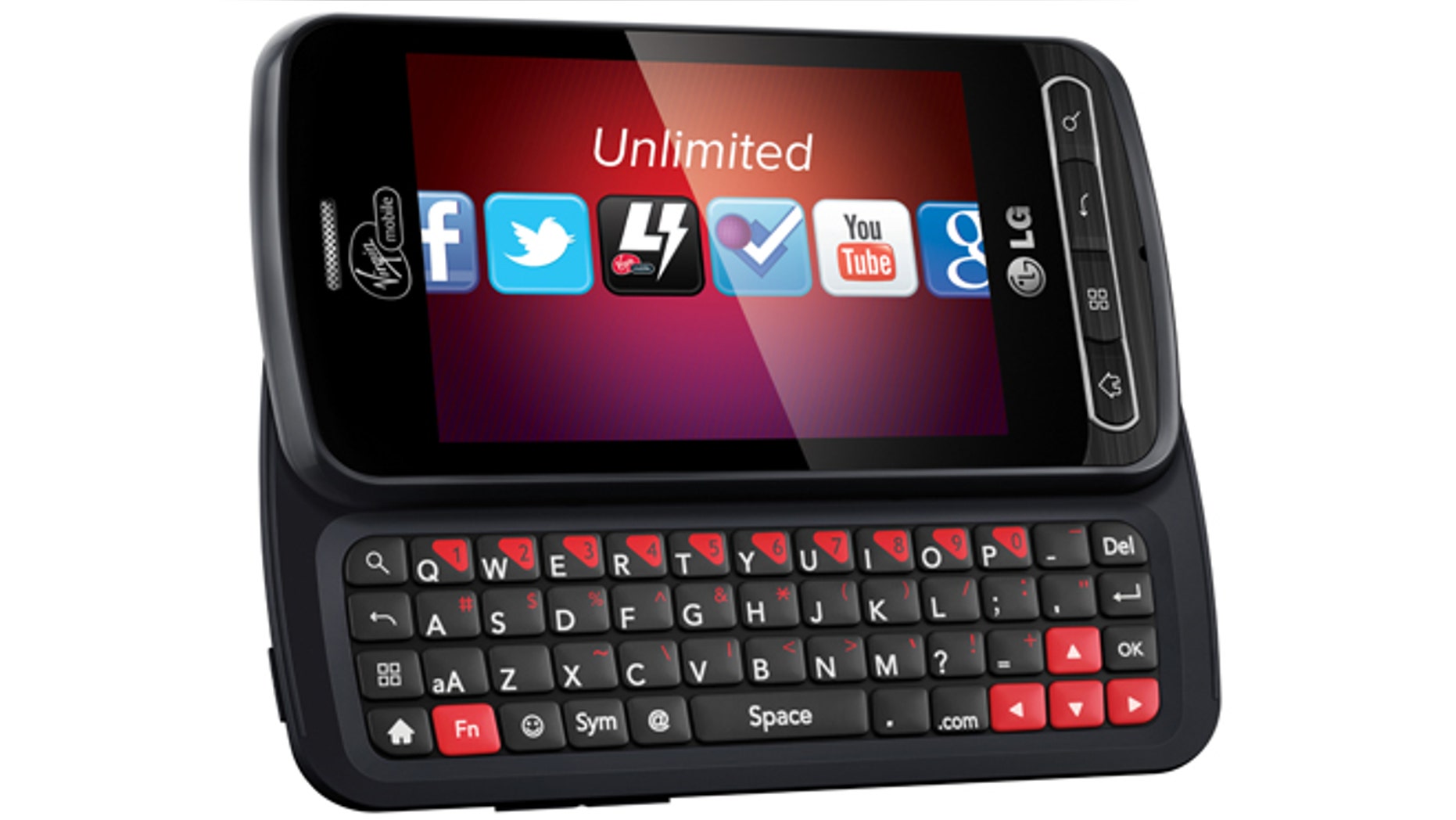 The LG Optimus Slider, a popular smartphone on the Virgin Mobile service.